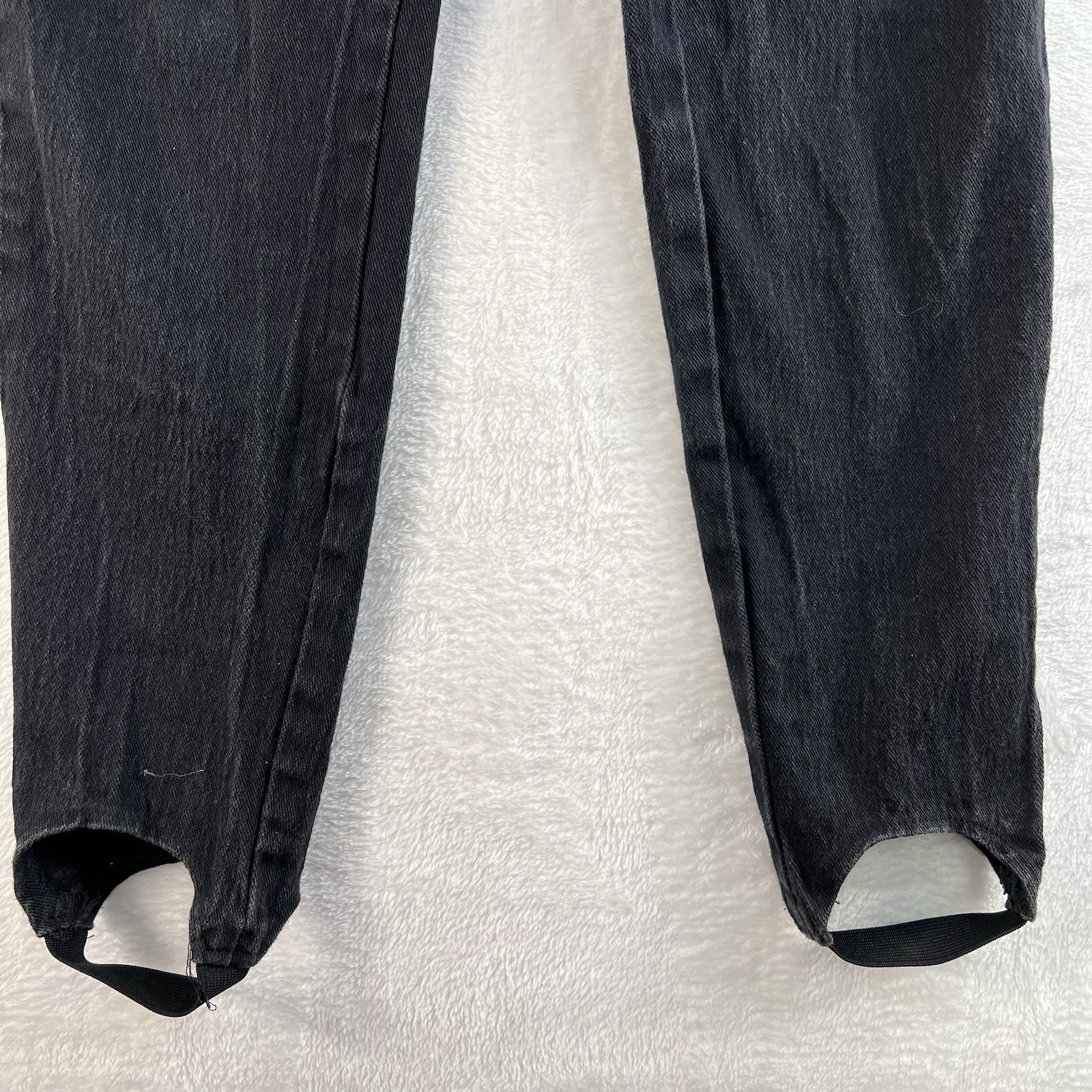 Y2K Vtg No Boundaries Jrs 9 Stirrup Jeans Pants Black Cotton High Waist Stretch