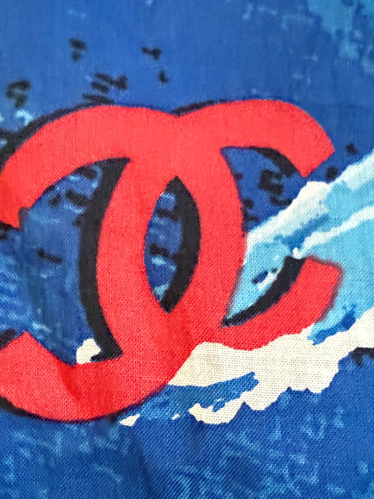 CHANEL 2002S SURF VINTAGE BLUE RED TOP CHANEL LOGO CC FR44- FR40