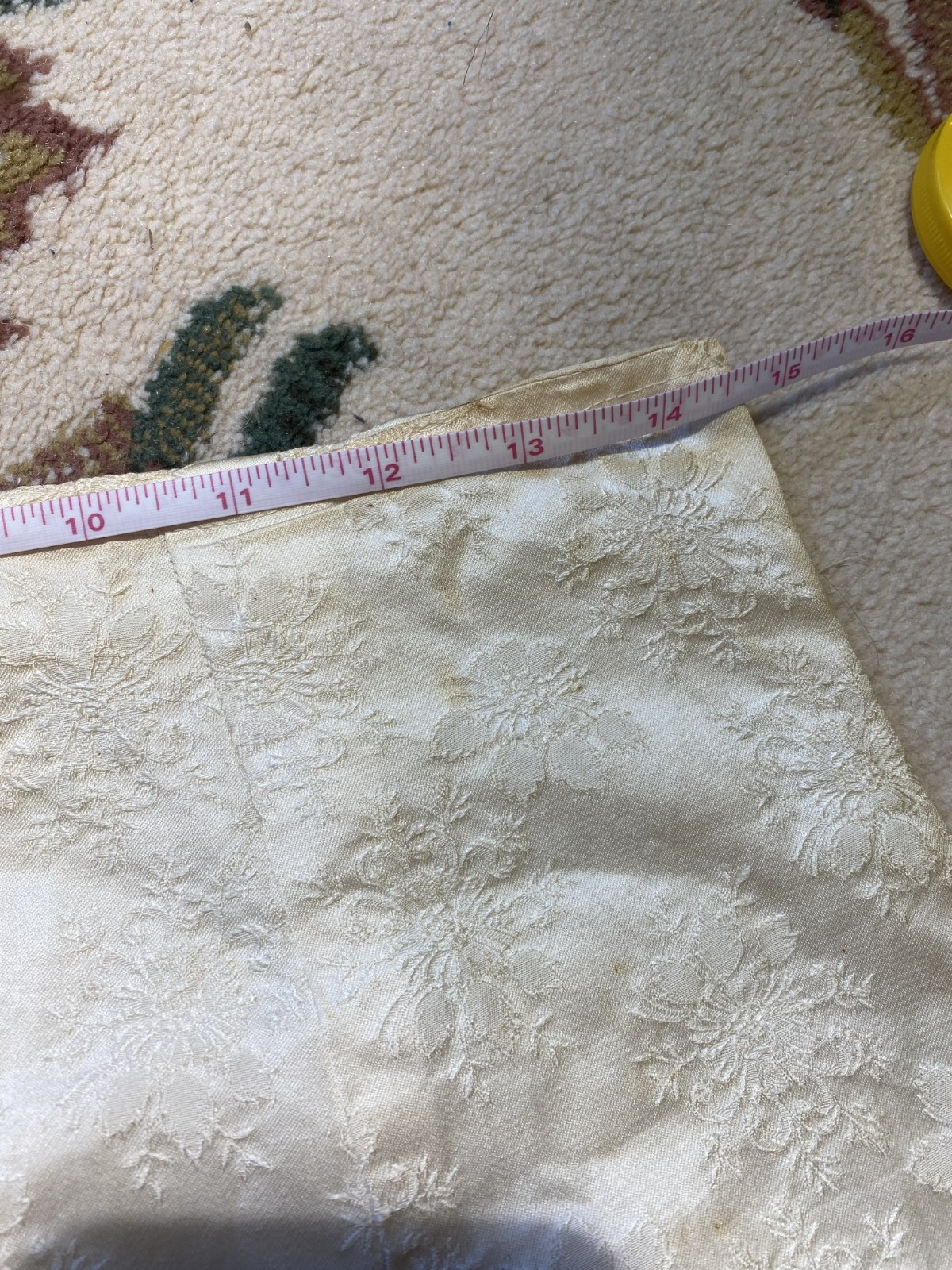 Ivory Damask Brocade Antique Lace Skirt (Needs Love)