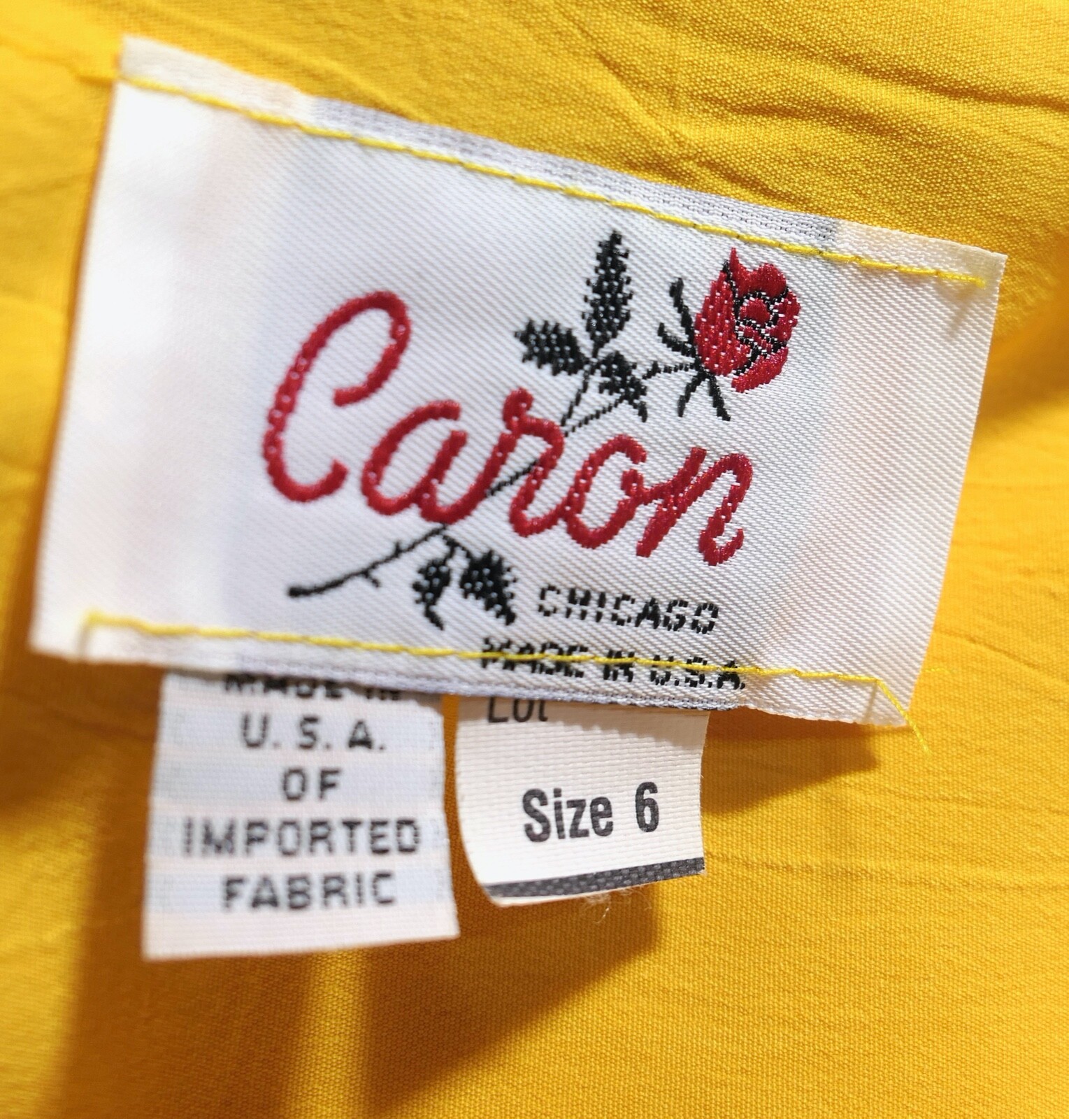 Vintage 70s 80s Caron Chicago Yellow Goldenrod Rich Classy Pencil Dress S