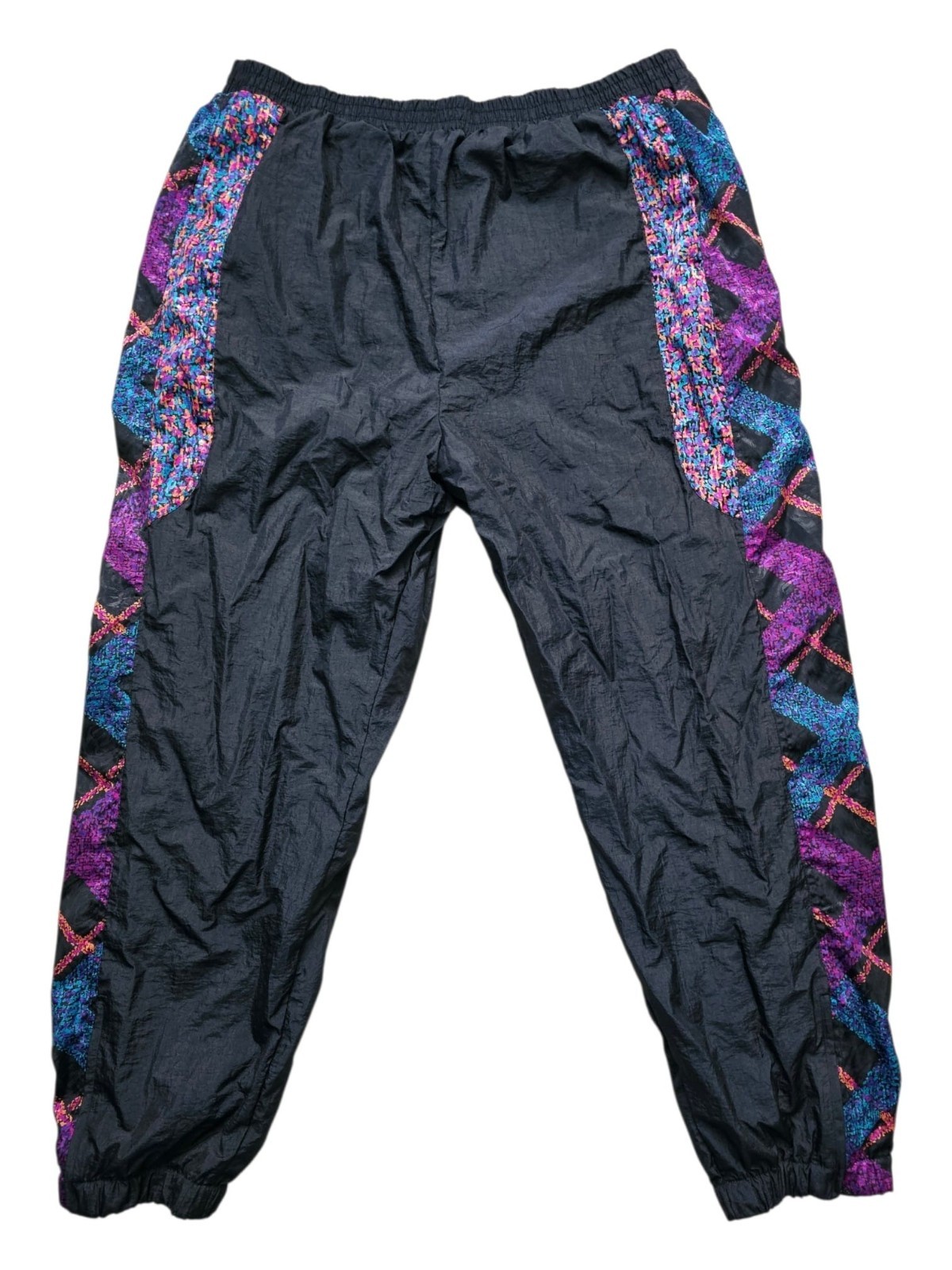 1980s – 1990s East West multi-color nylon windbreaker tracksuit set . size 2X