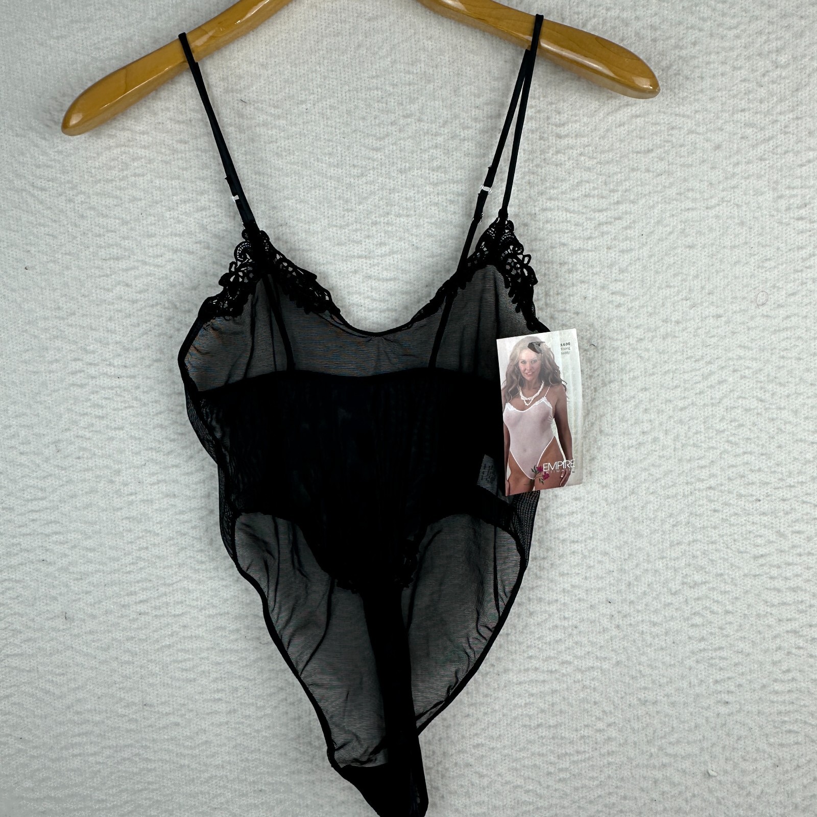 Vtg Thong Bodysuit Sheer Sexy Boudoir Black Bridal Sissy Small Risqué Stripper