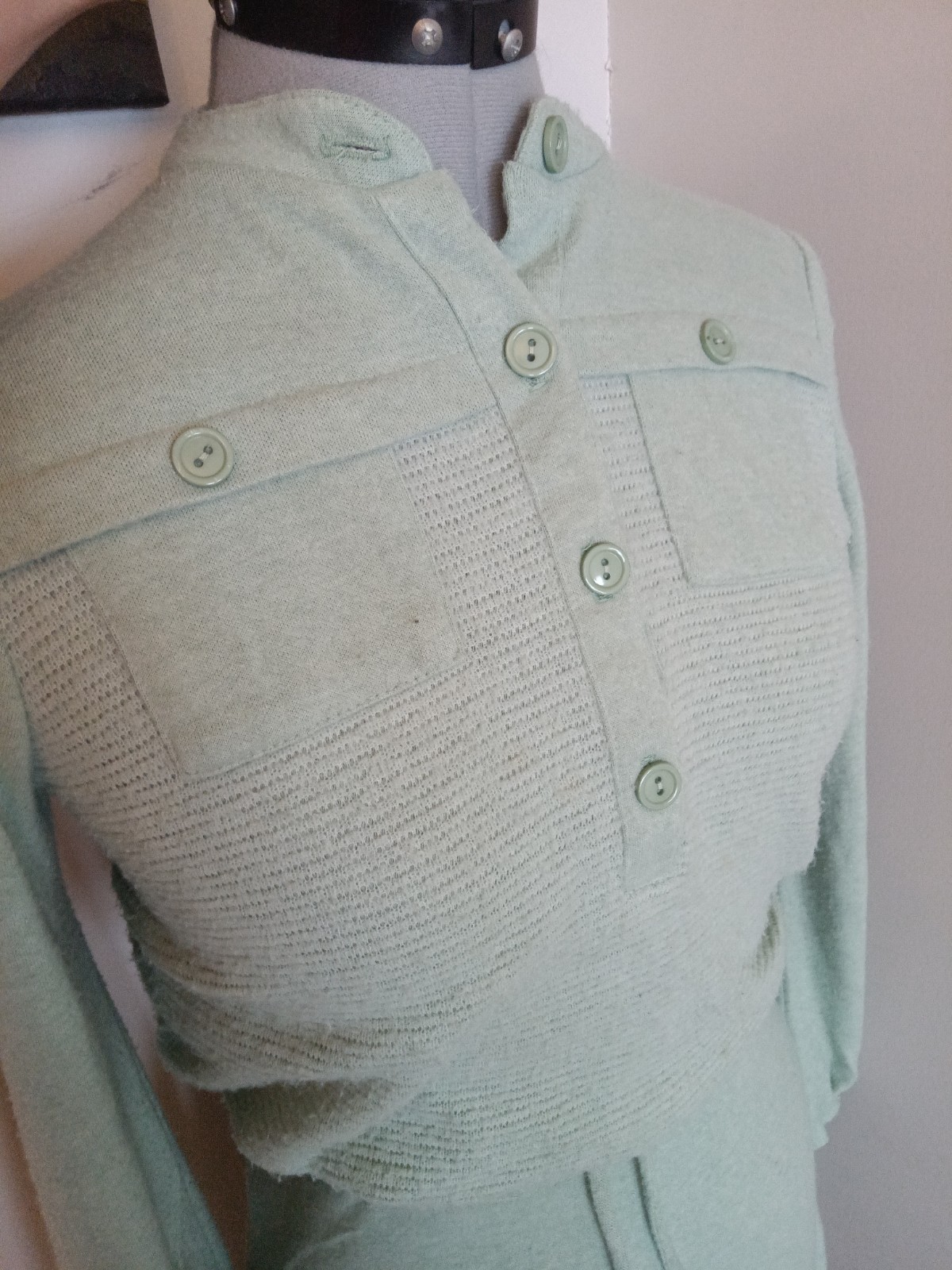 70s vintage Skater Skirt + Sweater Crop Top, Montgonery Ward MCM Sz Xs Athletic