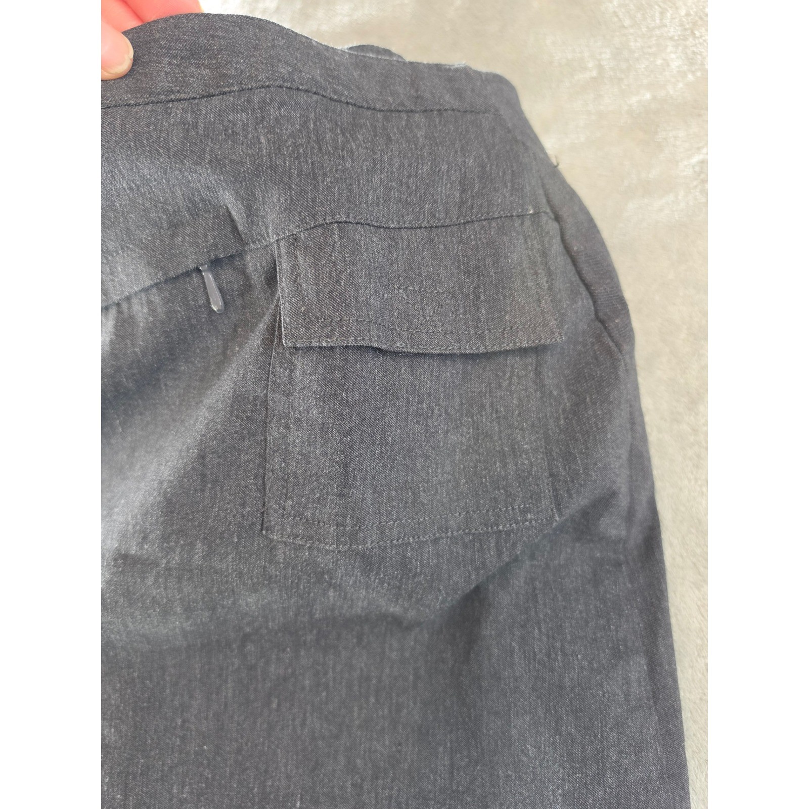 Vintage 90s/Y2K Express World Brand Wrap Skirt Gray Office Siren Aesthetic 7/8