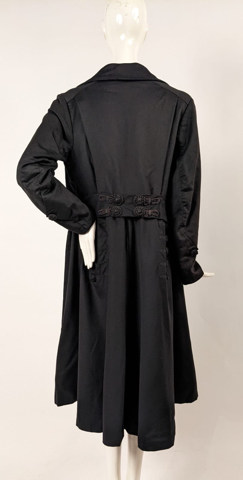 EDWARDIAN TEENS BLACK COAT W SOUTACHE + BUTTON DETAIL