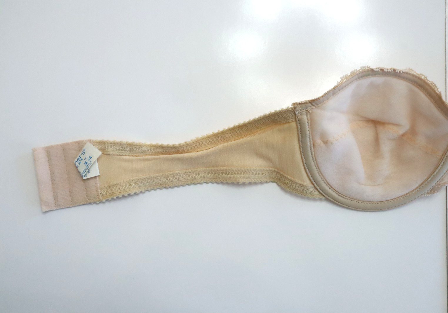 Vintage 1970s Strapless Bra Warner’s Shine On #1121 Blush Pink 36A Underwire