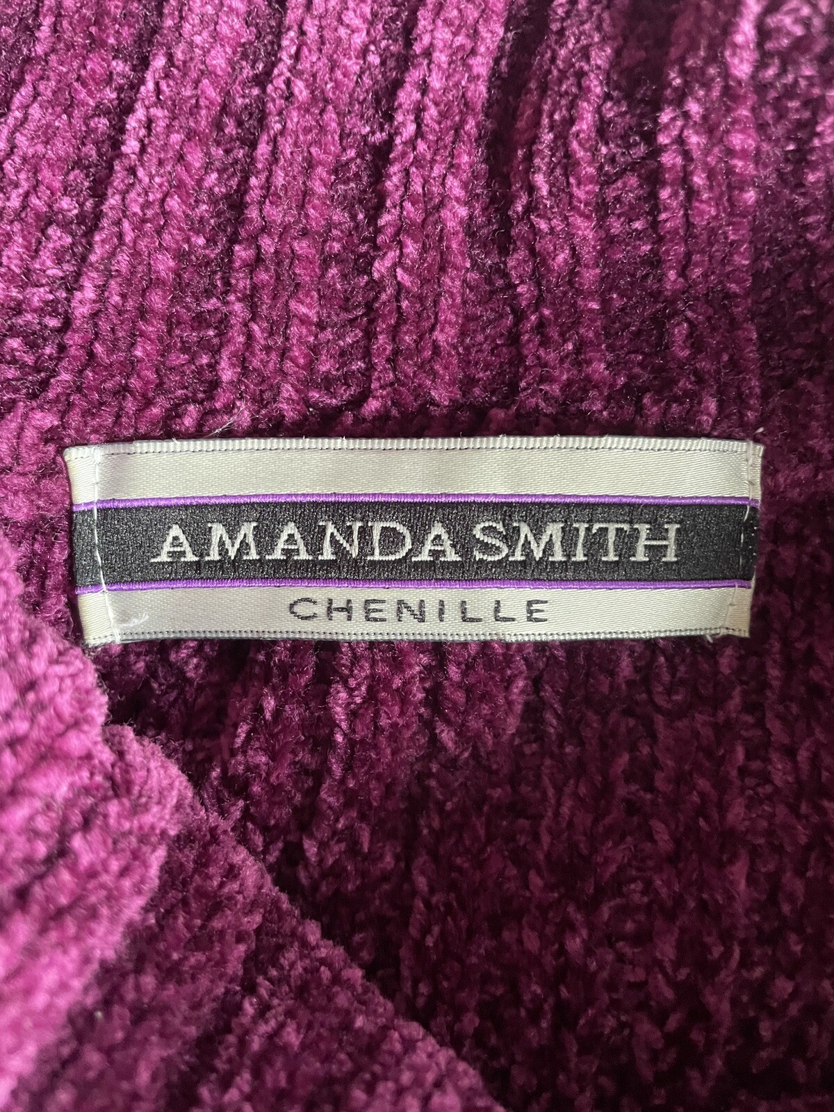 AMANDA SMITH VINTAGE CHENILLE SWEATER TURTLENECK LONG SLEEVES SIZE M **