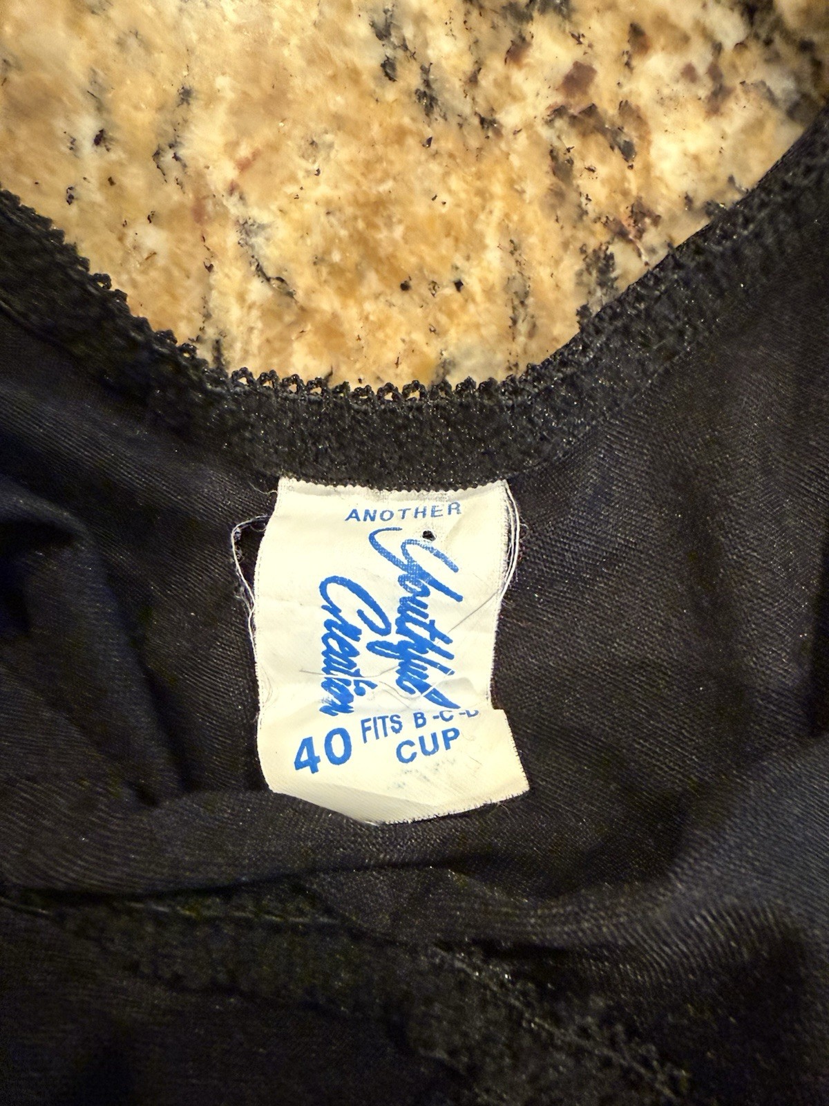 Youthful creations womens black vintage lingerie slip dress lace detail 40 B C D