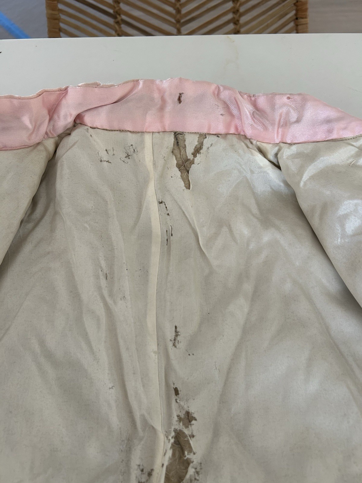 Vintage Japanese Quilted Jacket 1950’s Pink Floral Design See Photos Wear/tear