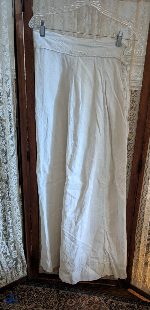 Edwardian White Cotton Walking Motoring Skirt