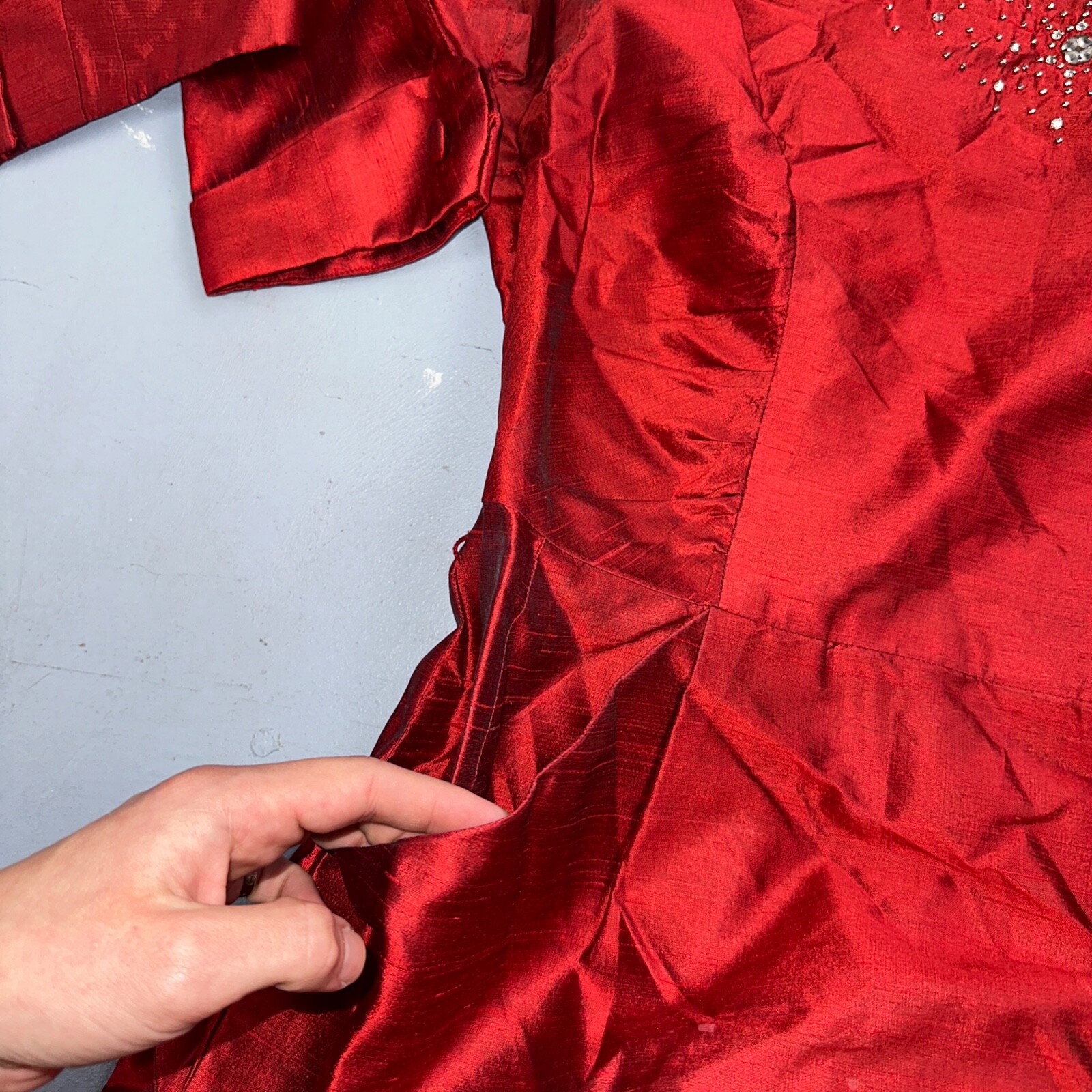Real Vintage 1940s Lorayne Original Long Red Top Button Down Dress Women’s 40s