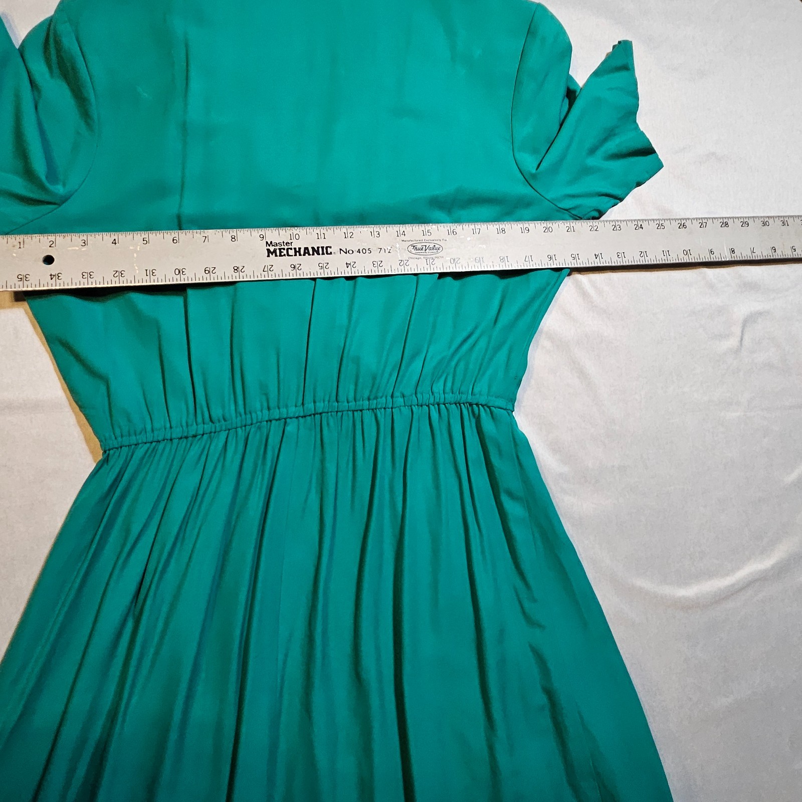 Vintage Periwinkle Dress Teal w/Lace Collar SZ 16 Cottagecore Retro 1970-1980’s