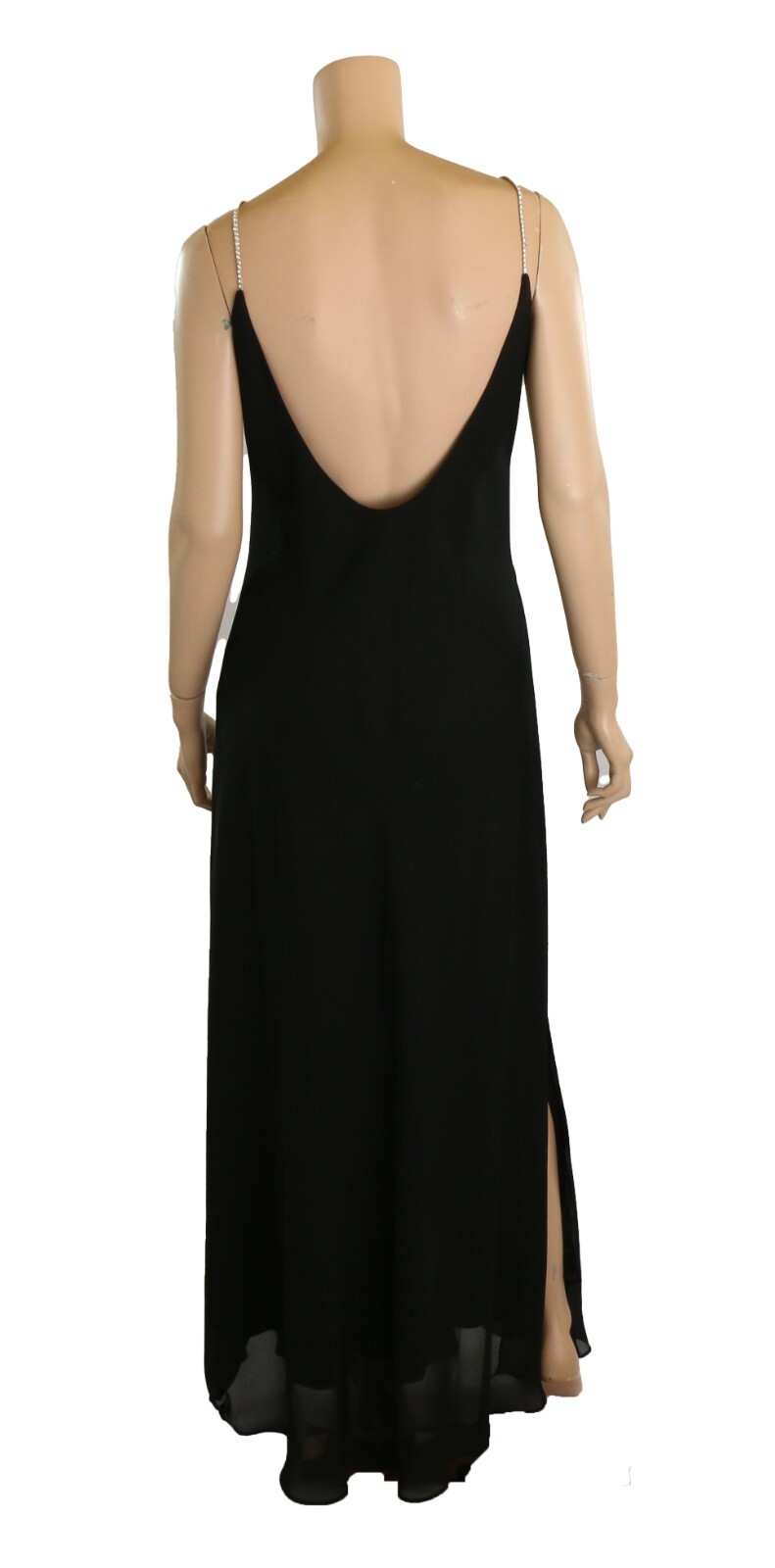 Dave & Johnny Vintage 80s 90s Black Chiffon Sexy Party Prom Dress sz 13-14