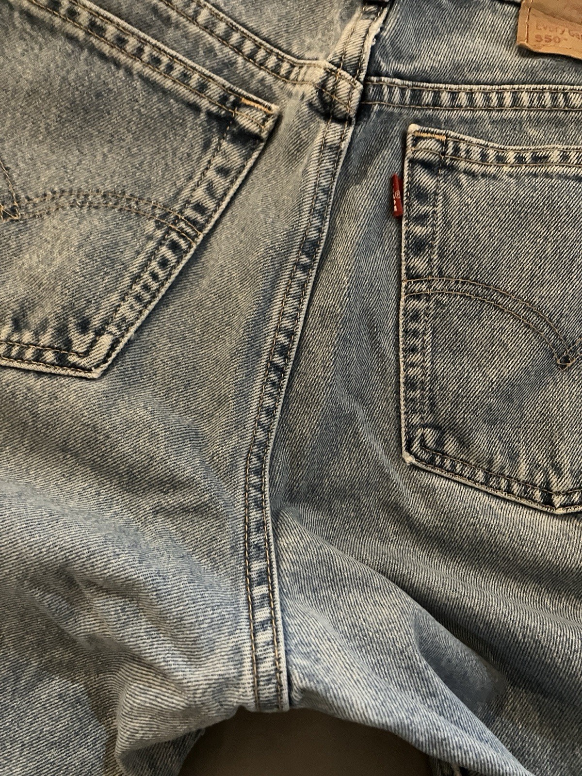 Levi Strauss 550 Jeans Size 12 MIS Relaxed Fit Tapered Leg Light Wash Denim