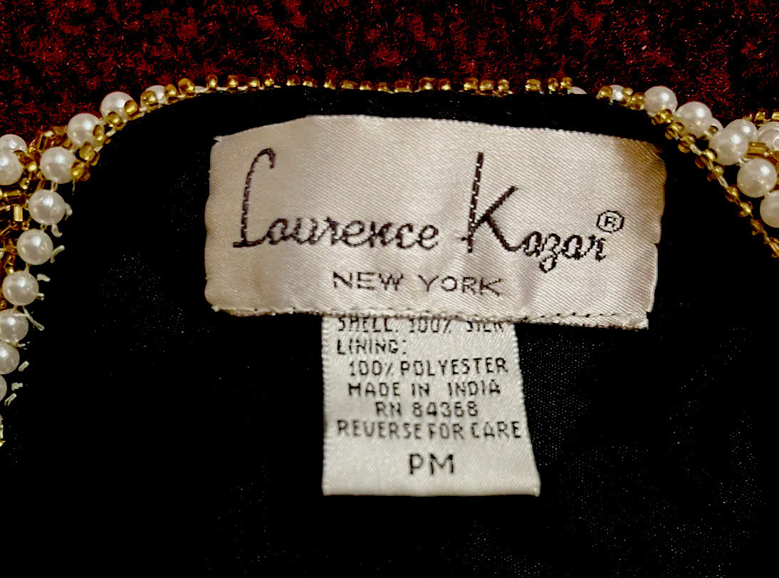 LK- 07 – Lawrence Kazar Sequined Beaded Limited Edition Blouse / Size PXL