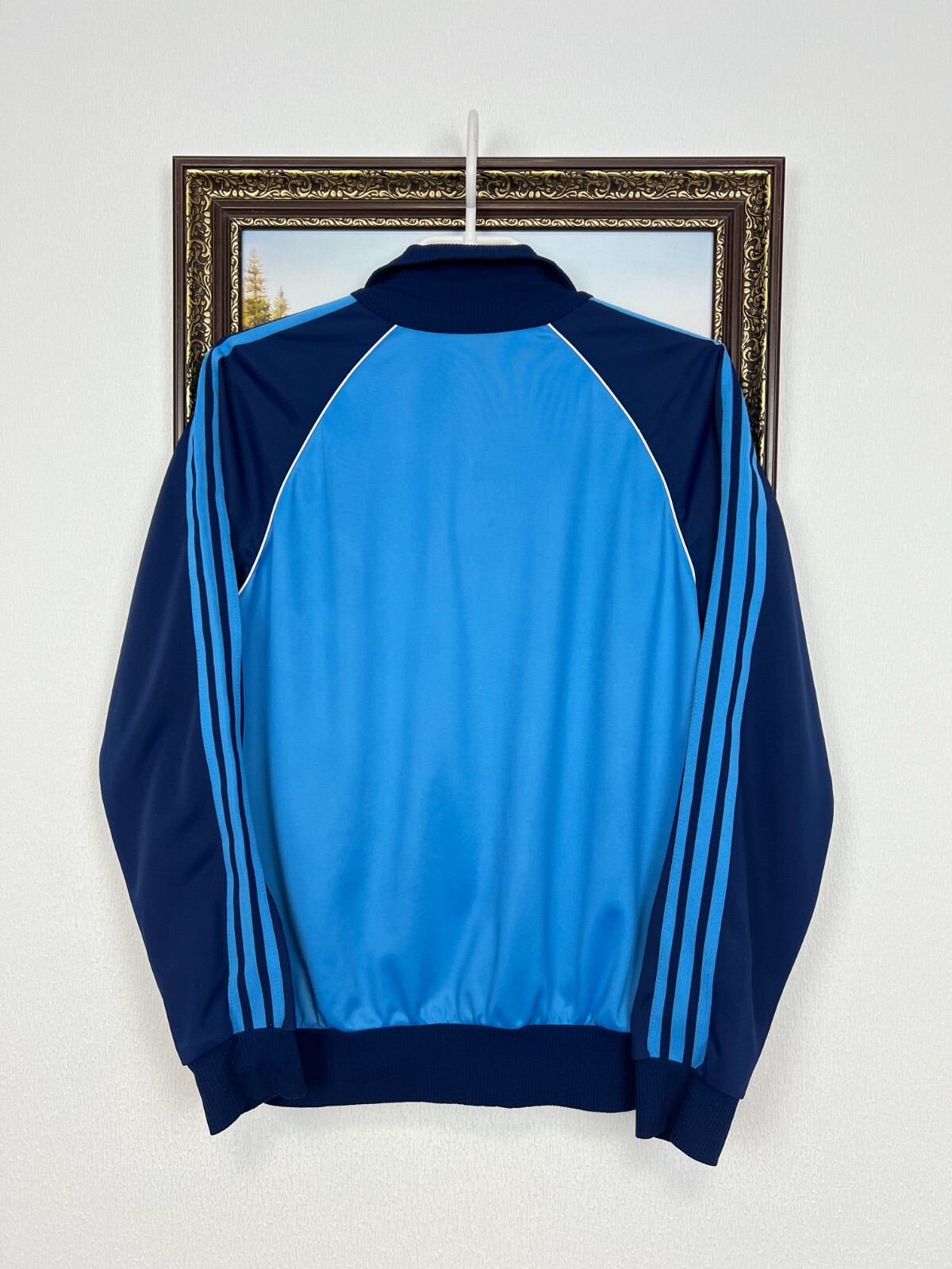 Vintage 80’s West Germany Blue Nylon Jacket Track Top Woman Rare Hype Size M