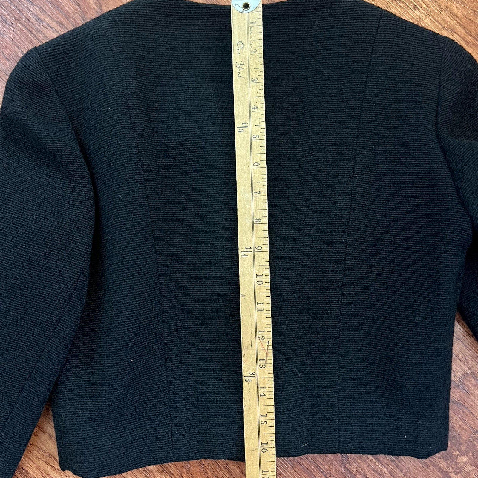 VTG 1960s Cropped 3/4 Sleeve Black Jacket Goth MCM Secretary Funeral Hepburn