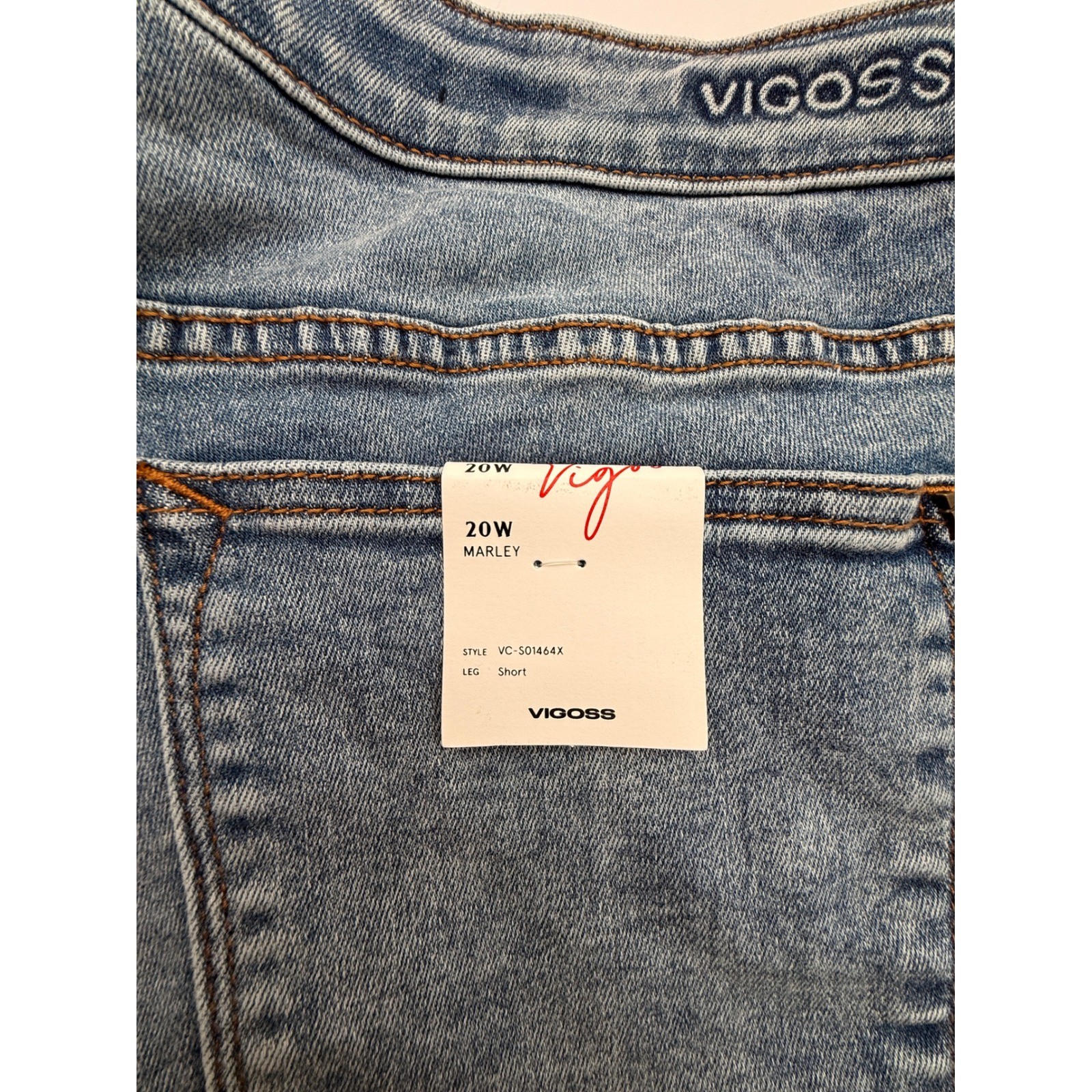NWT Vigoss Marley Distressed Denim Cutoff Shorts Plus Size 20W Raw Hem Stretch