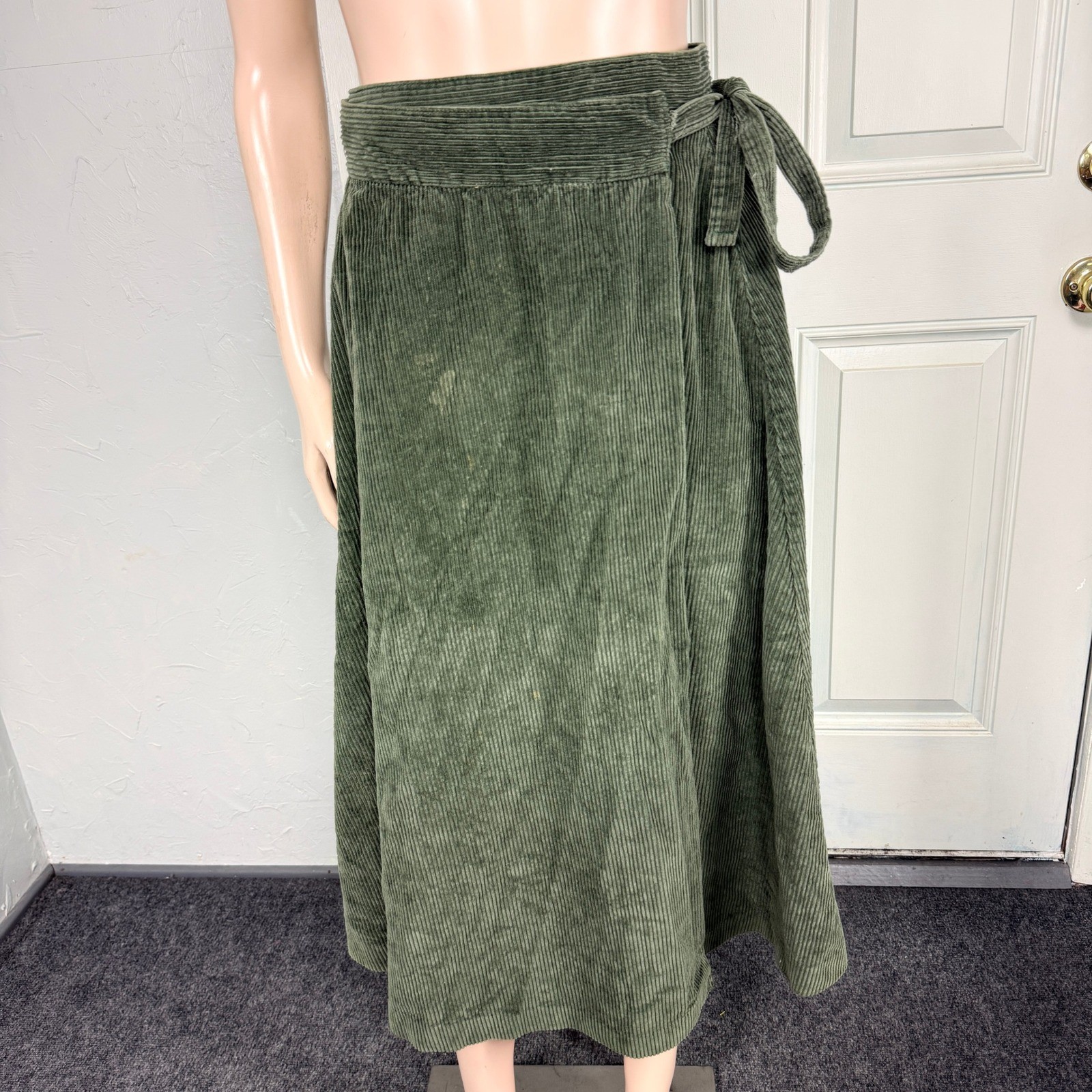 Vintage 90s Corduroy Down Town Express Women’s Wrap Skirt 13 Heavy Cotton JJ23