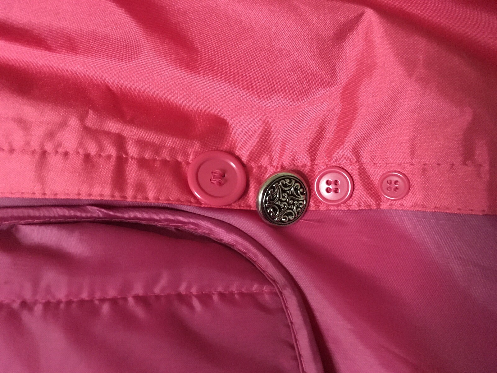 3 Season Hooded Trench Coat Pink Size 14 Barbie Core Vtg Worthington Womens EUC