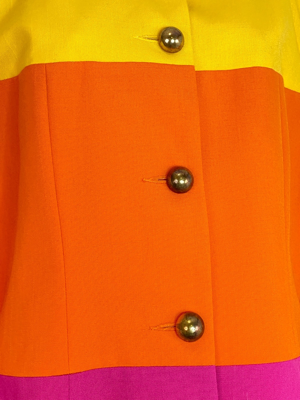 Vintage 1990s colorful blazer jacket pink orange yellow color block E.R. GERARD