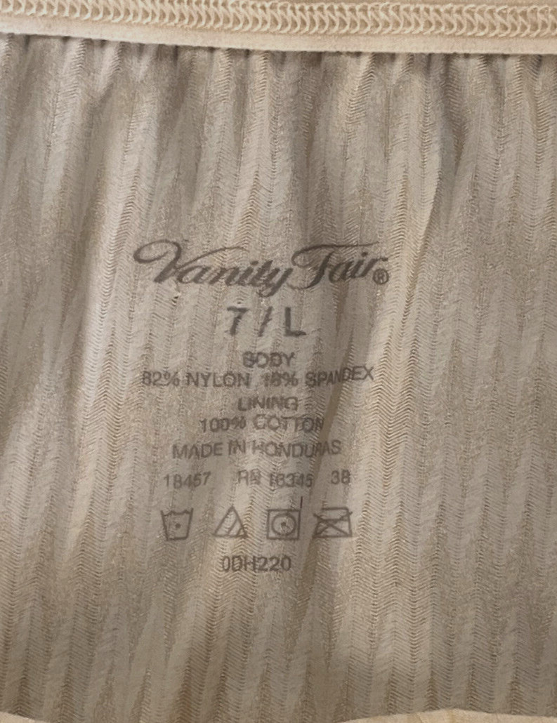 Vanity Fair Large Ivory BODY Ribbed Silky Mid Hi Cut Brief Panties #18457 Disc’t