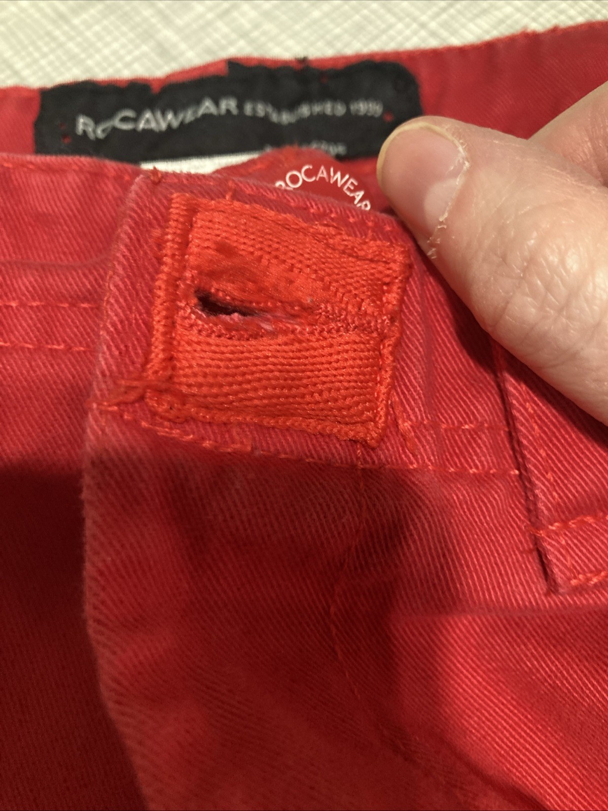 Rocawear Boys Size 14 Red Cargo Shorts 29 Waist Y2K Vintage Sun-Faded Womens 6-8
