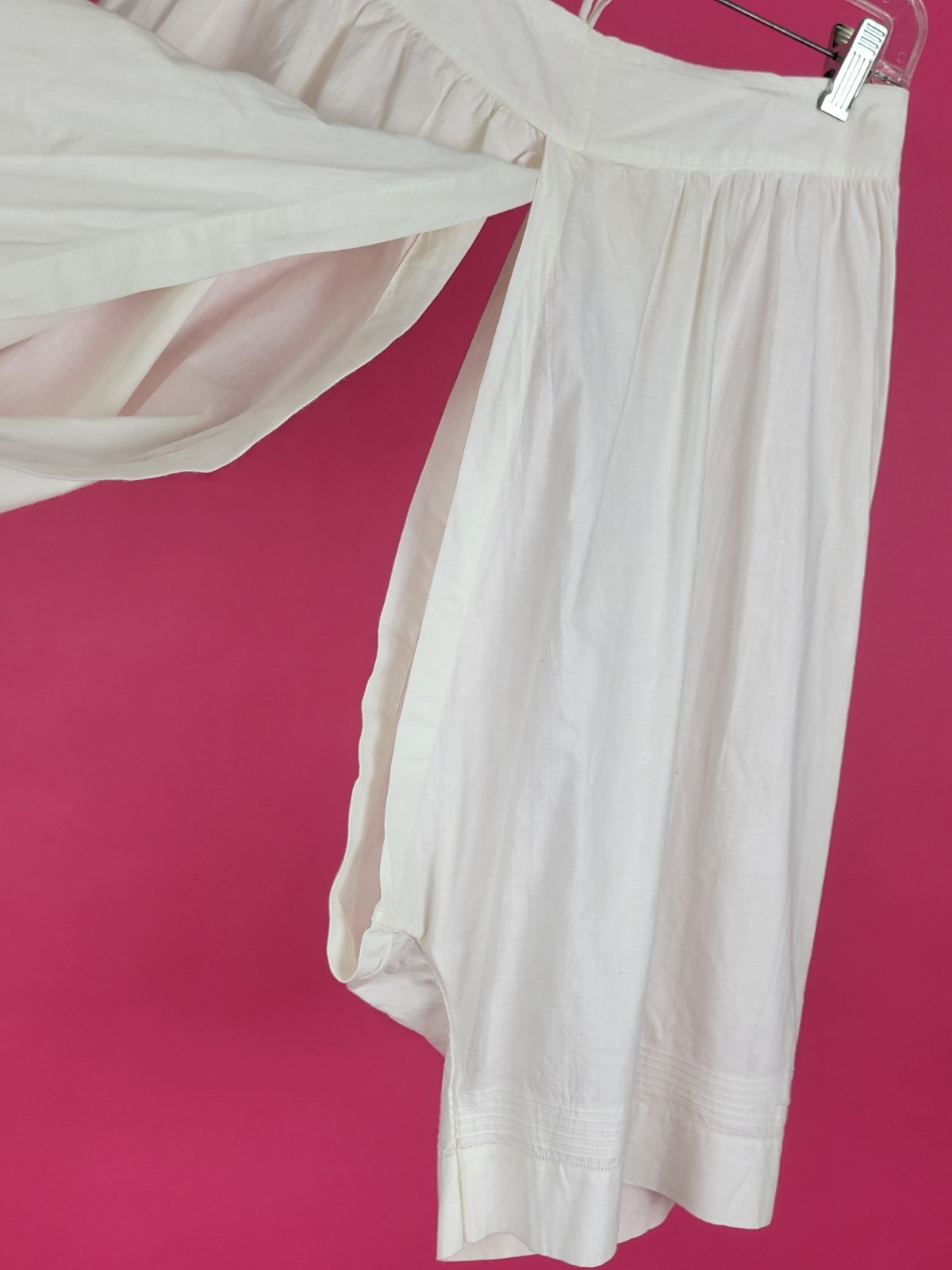 VTG/Antique White Cotton Split Leg Bloomers Women’s Adjustable Waist Size Medium