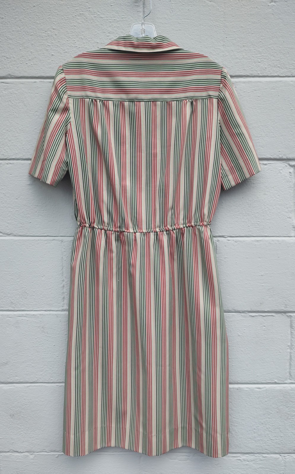 Nancy Greer Striped Ployester Day Dress Vintage 1970’s Union Label USA SZ 12