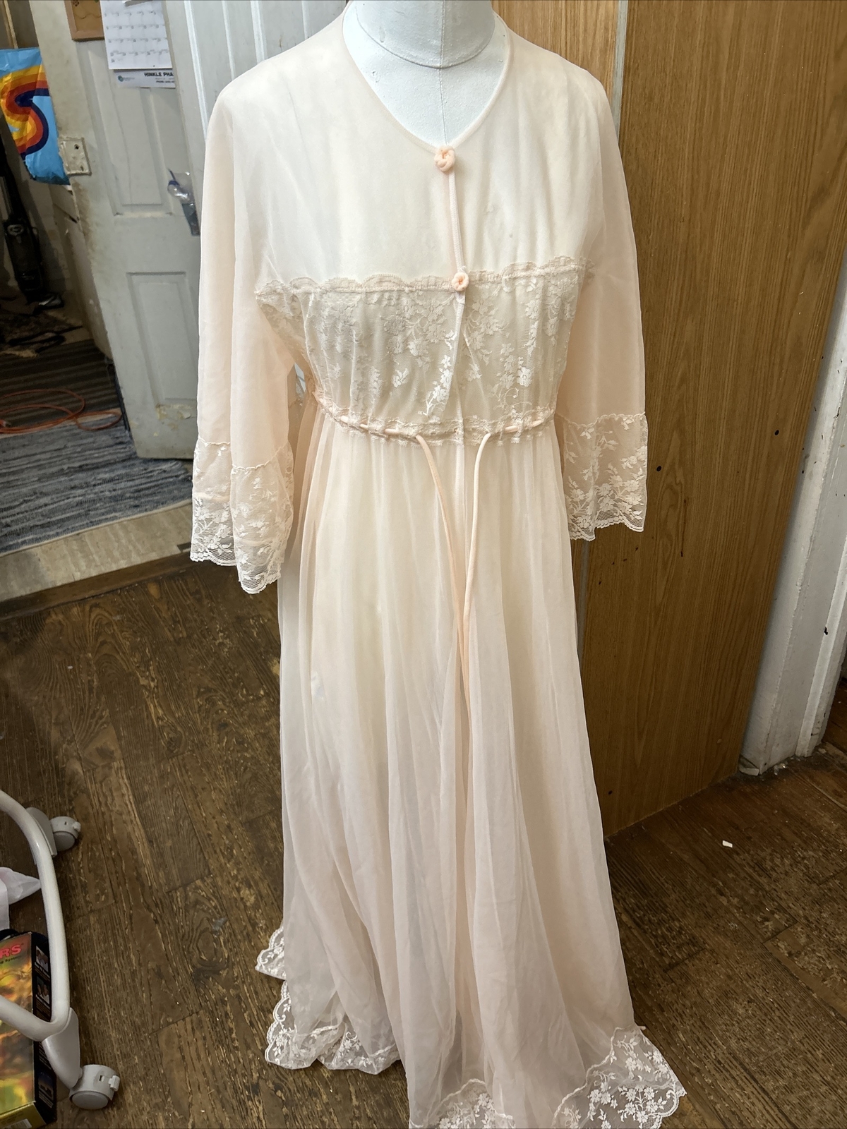 Vintage Intime’California Peignor Romantic Timeless Wedding Trousseau Size Smal