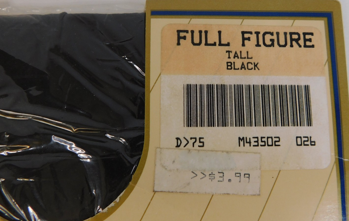 Nice Touch Silken Sheers Full Figure TALL Black 20 Denier Lycra Pantyhose NOS