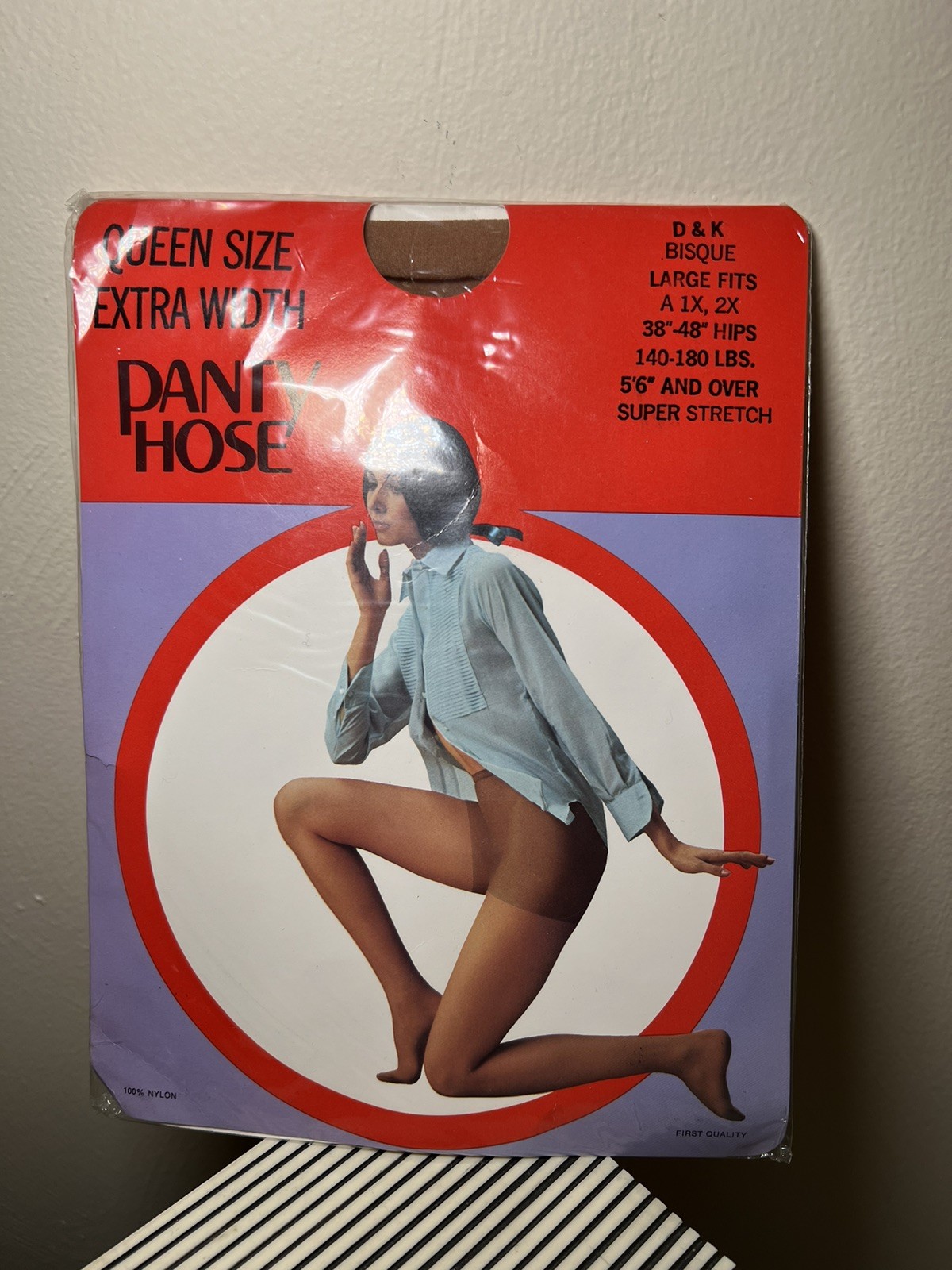 Vintage 1970’s Queen Size Panty Hose Bisque/Beige NWT Size 1-2X