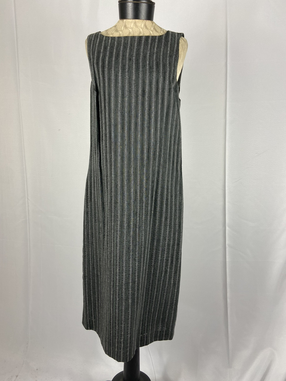 BENCIVENGA Couture Size 48 Gray Striped Wool Vintage Coat Dress
