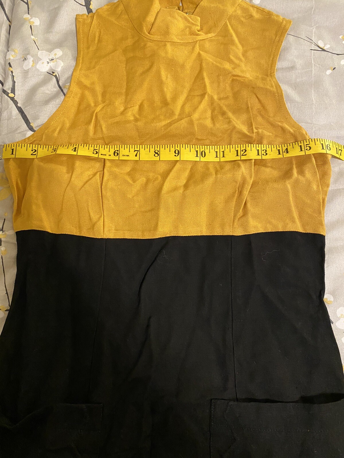 87-94 Vintage Rayon Linen Blend Colorblock Dress Made By Componix in the USA Sz4