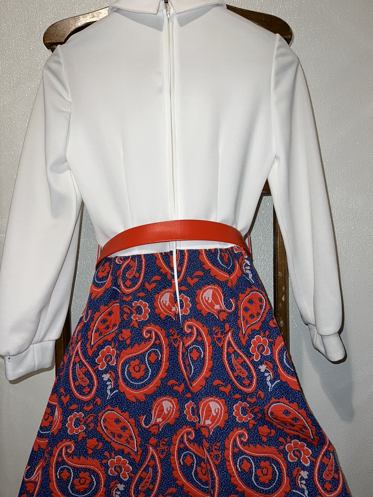 Vintage 60’S 70’S RUTH NORMAN FOR GAY GIBSON LS DRESS W/ BELT Ankle Length￼