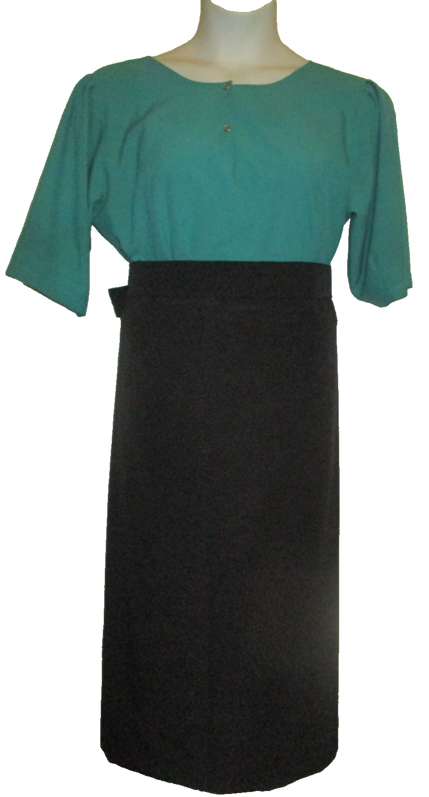 Amish Dress Apron, 46″ Bust/42 Waist 48″ Length Modest Handmade Green Snap
