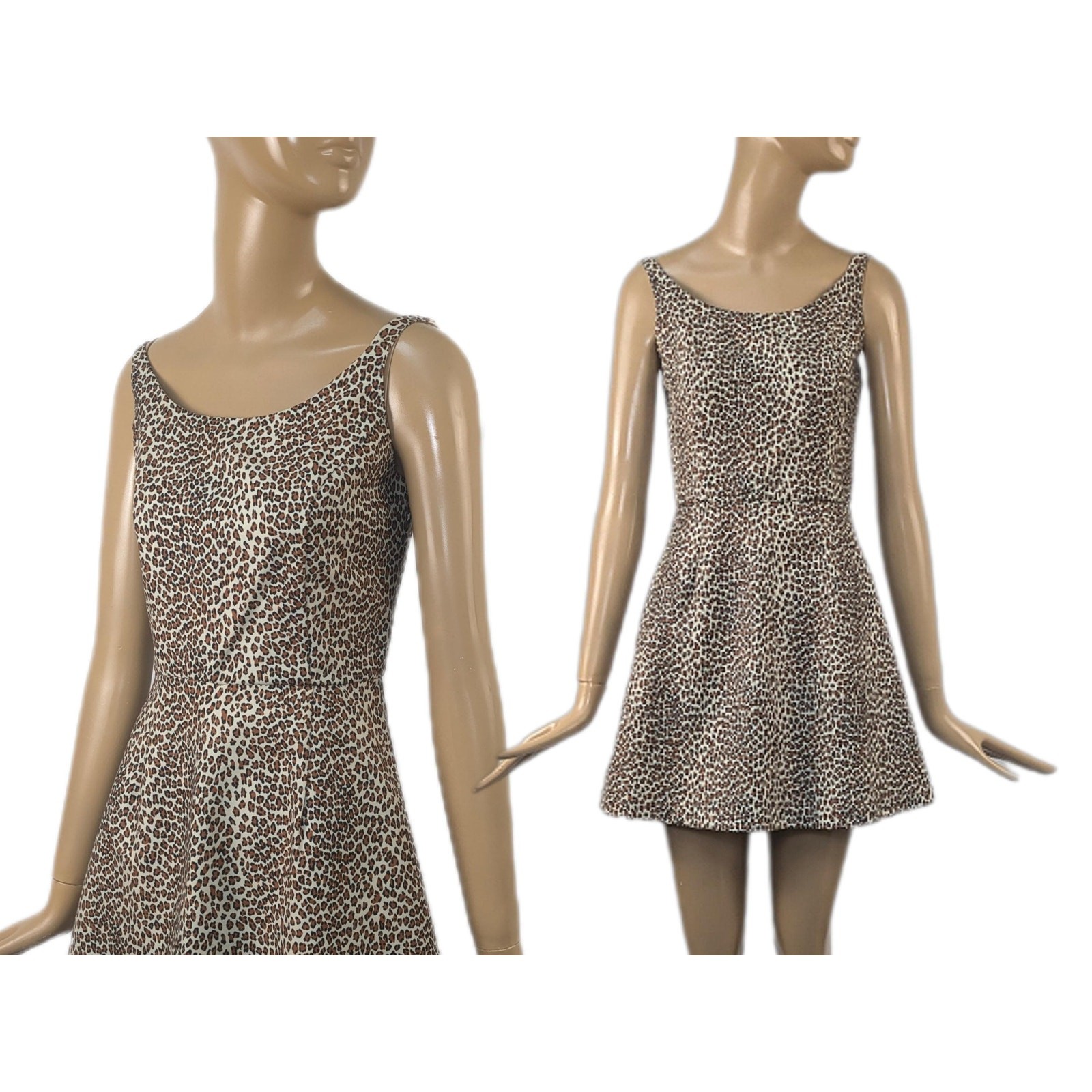 Cheetah print minidress Y2K cyber animal print vintage sleeveless A-line mod