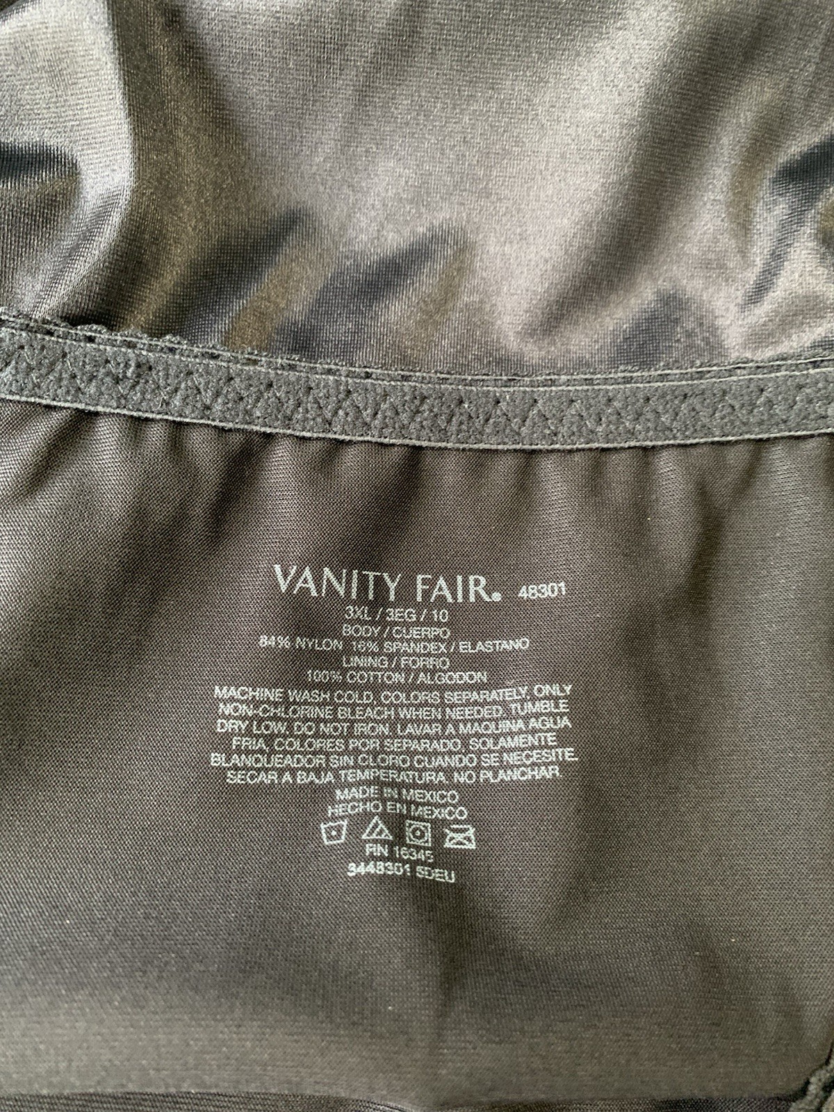 NEW Stretch Satin Girdle Panty Shaper 3X Vanity Fair Brief Panties sz 10