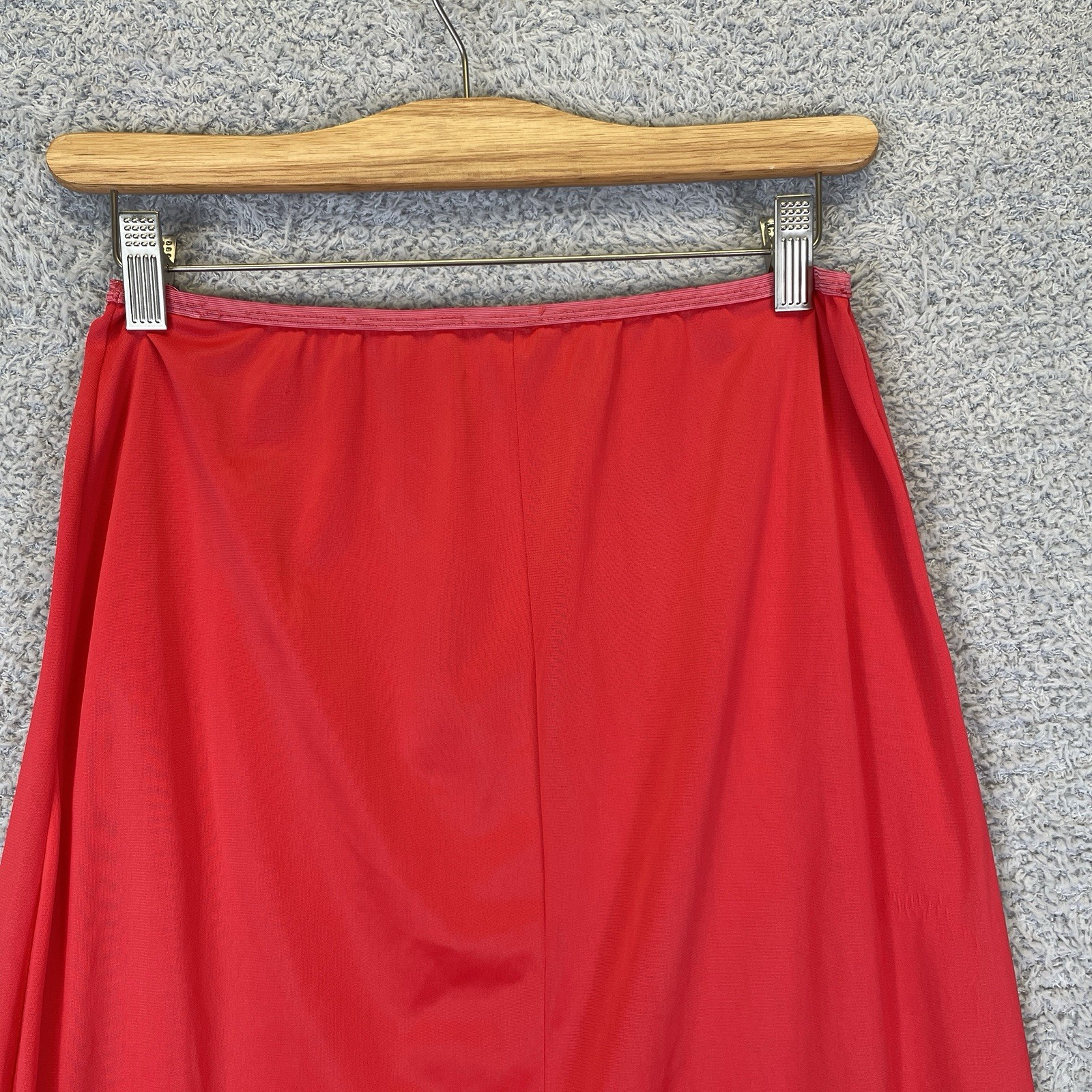 Vintage Nan Flower Originals Red Embroidered Pleated Half Slip Skirt Size Small
