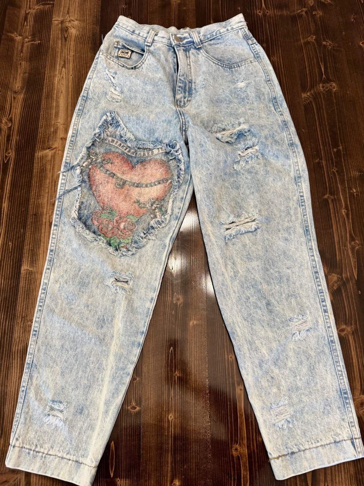 Vintage 80’s Women’s Jou Jou Heartbreaker Acid Wash Distressed Jeans 9/10