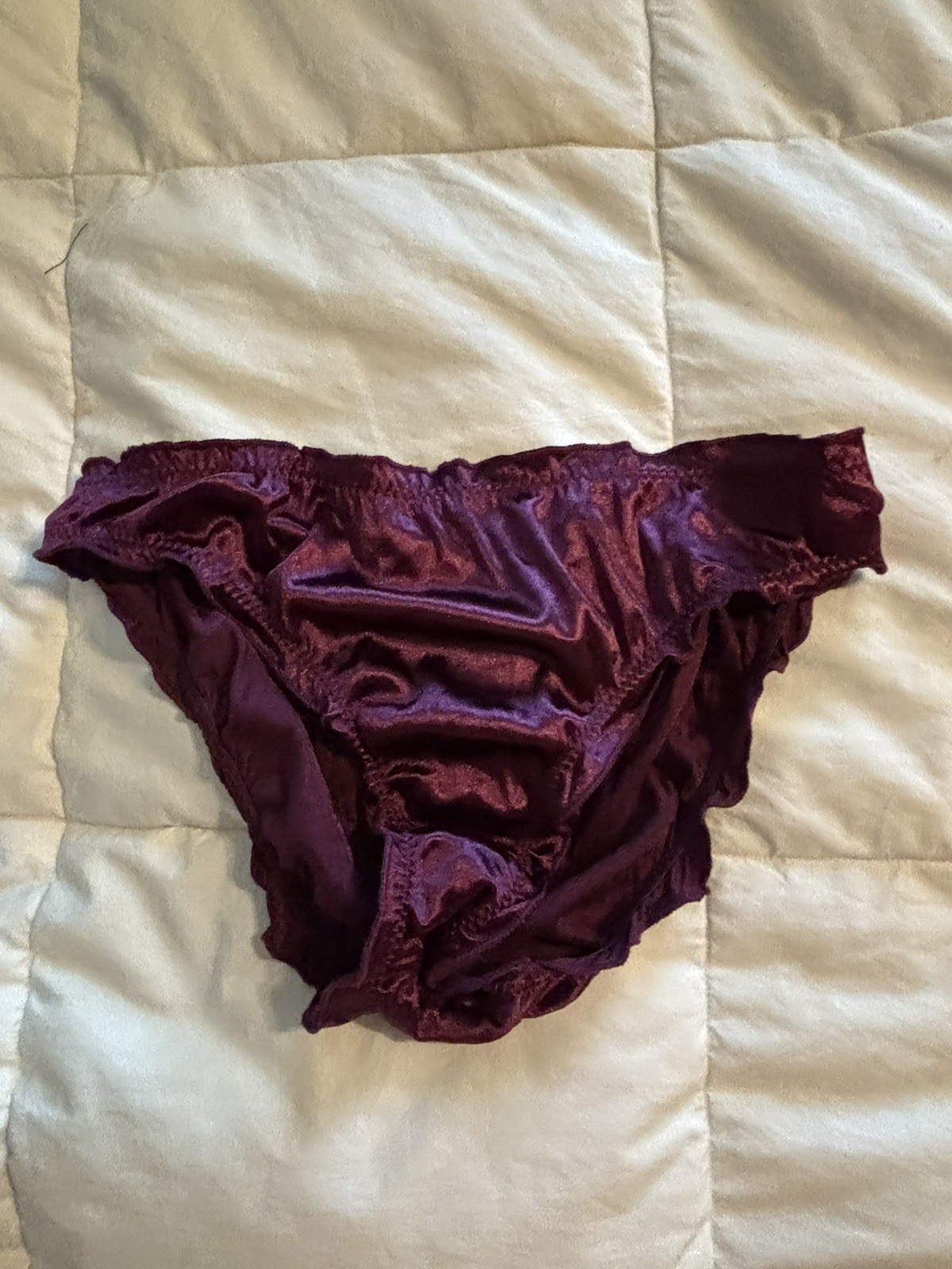 VTG Purple Satin Bikini Panties Size L
