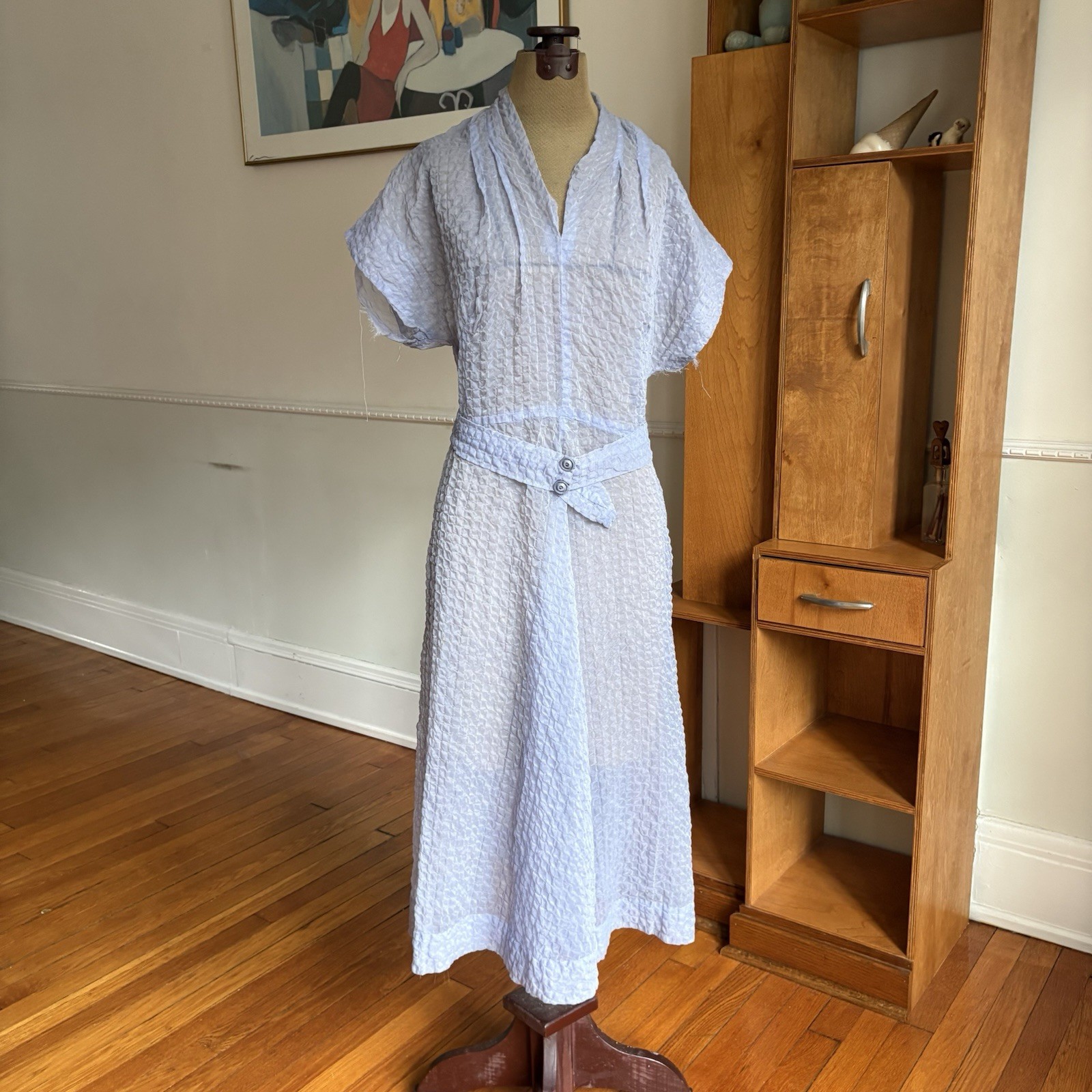 Vintage 1950s 60s Purple Lavender Sheer Nylon Dress As Is Worn Flaws Rockabilly