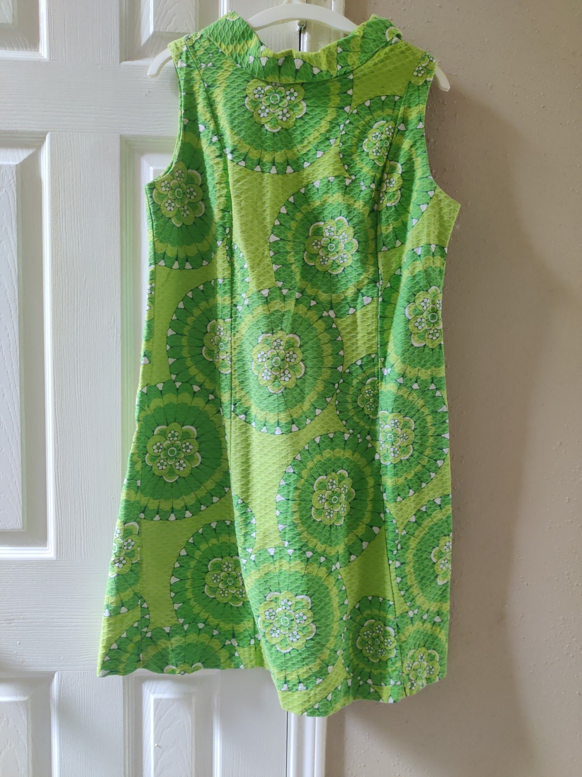 Vintage Late 60s Lime Green Floral Mod Retro Sheath Dress ❇️🌼❇️