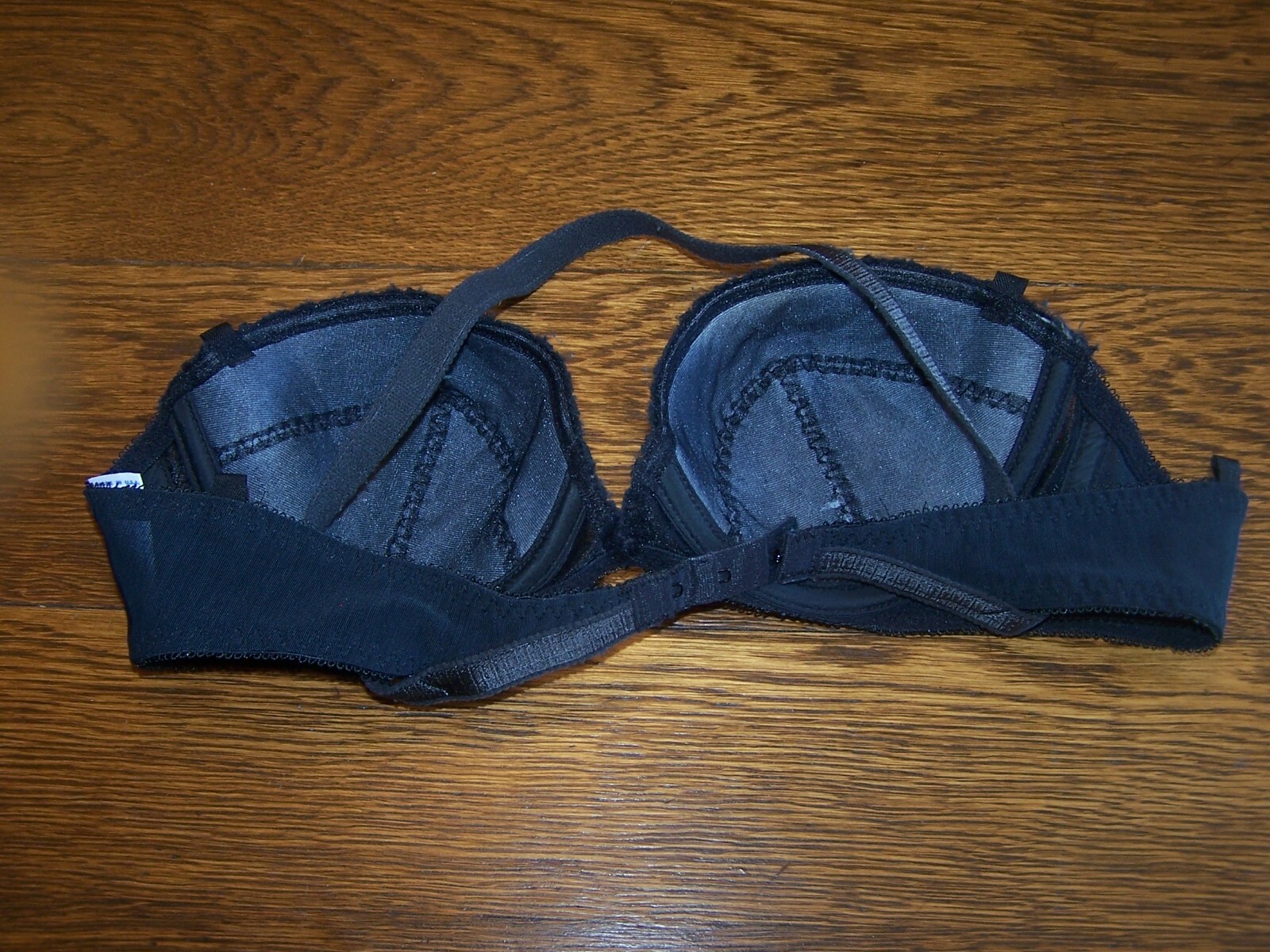 Vintage 1970’s ILGWU Union JC Penney Delicates Lace Black Underwire Bra 36A USA