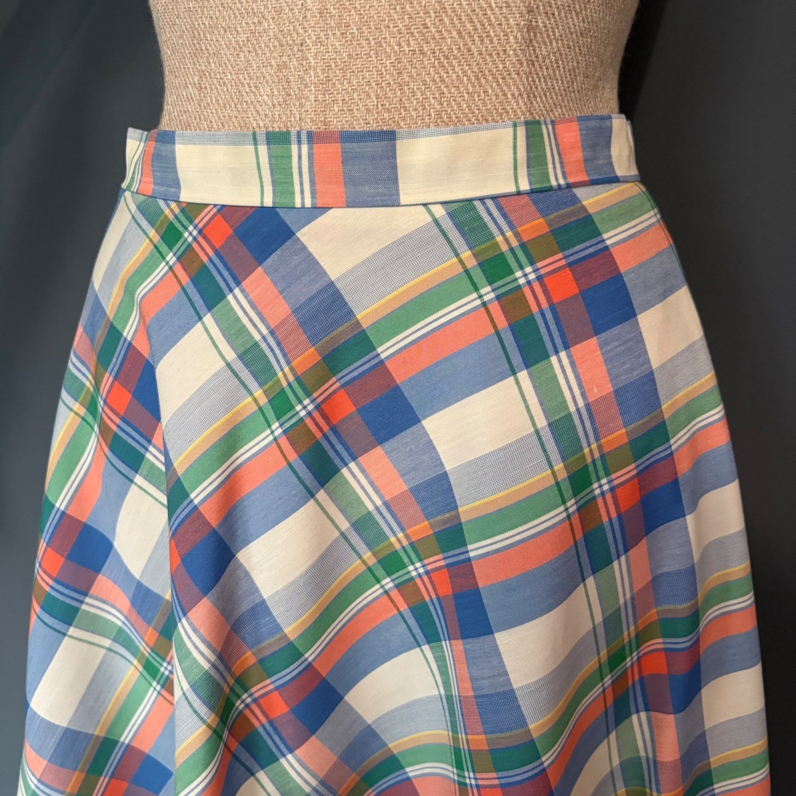 Vintage Wrangler Plaid Tartan Western Skirt | Size 7 Small | Prairie 1980s 1970s