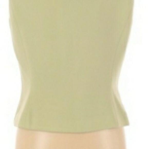 80’s Tahari Top 10 Shell Tank Pastel Pistachio Exposed Stitching Scoop Neck
