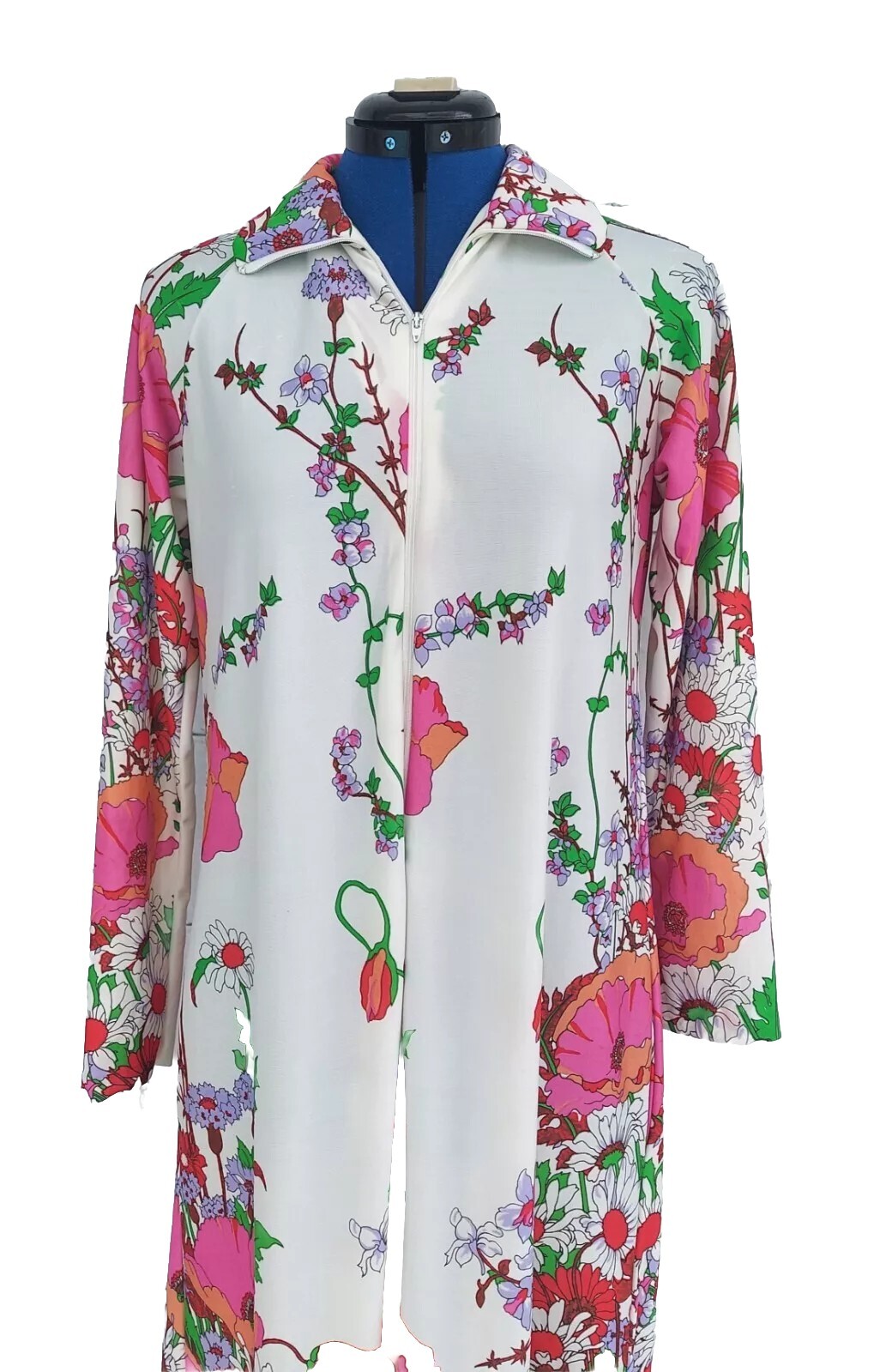 Saks Fifth Avenue Vintage Women’s Petite Floral Print Nightgown Robe Zip Up