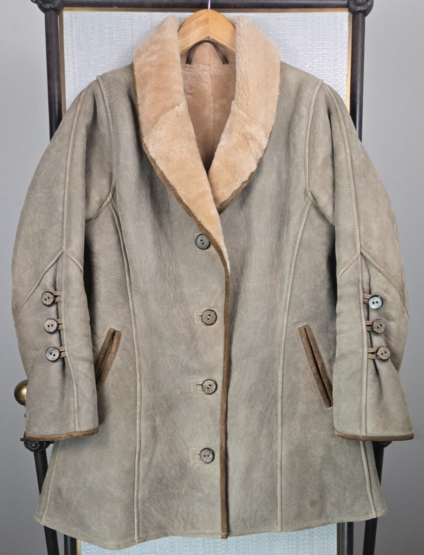SPOLEK SAN FRAN VTG Womens Medium Leather Shearling Wool Jacket Coat Rancher