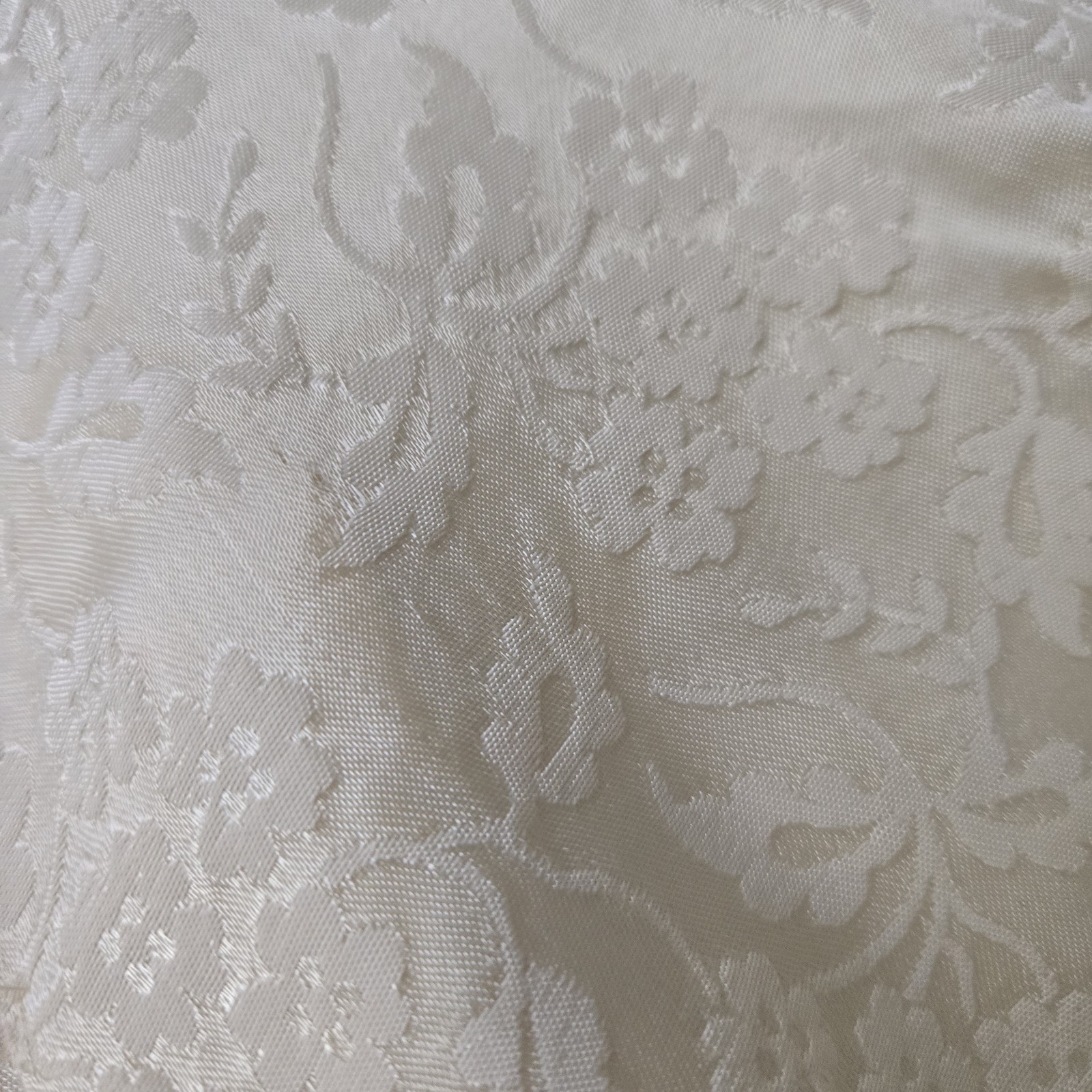 Vtg 80s Jacquard Ivory Floral Wedding Gown, Buttons, Romantic, XS, 0/2