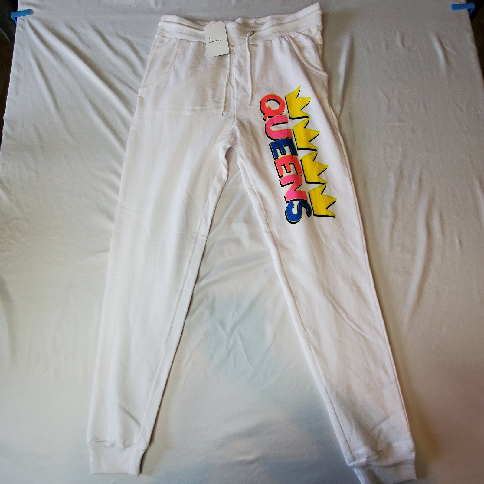 On Fire 2pc Queens Sweat Suit Junior’s Size L NWT 18Wx24L Shirt & 30×28.5 COTTON